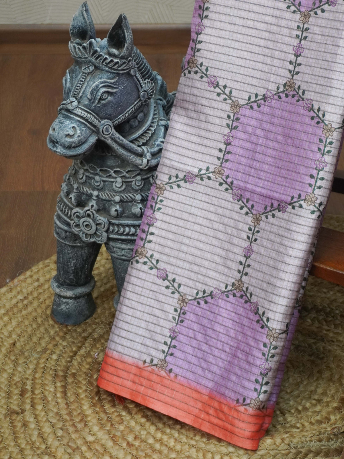 Printed Tussar Saree | TTDS3720