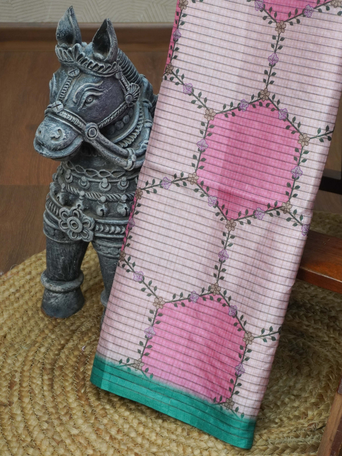 Printed Tussar Saree | TTDS3720