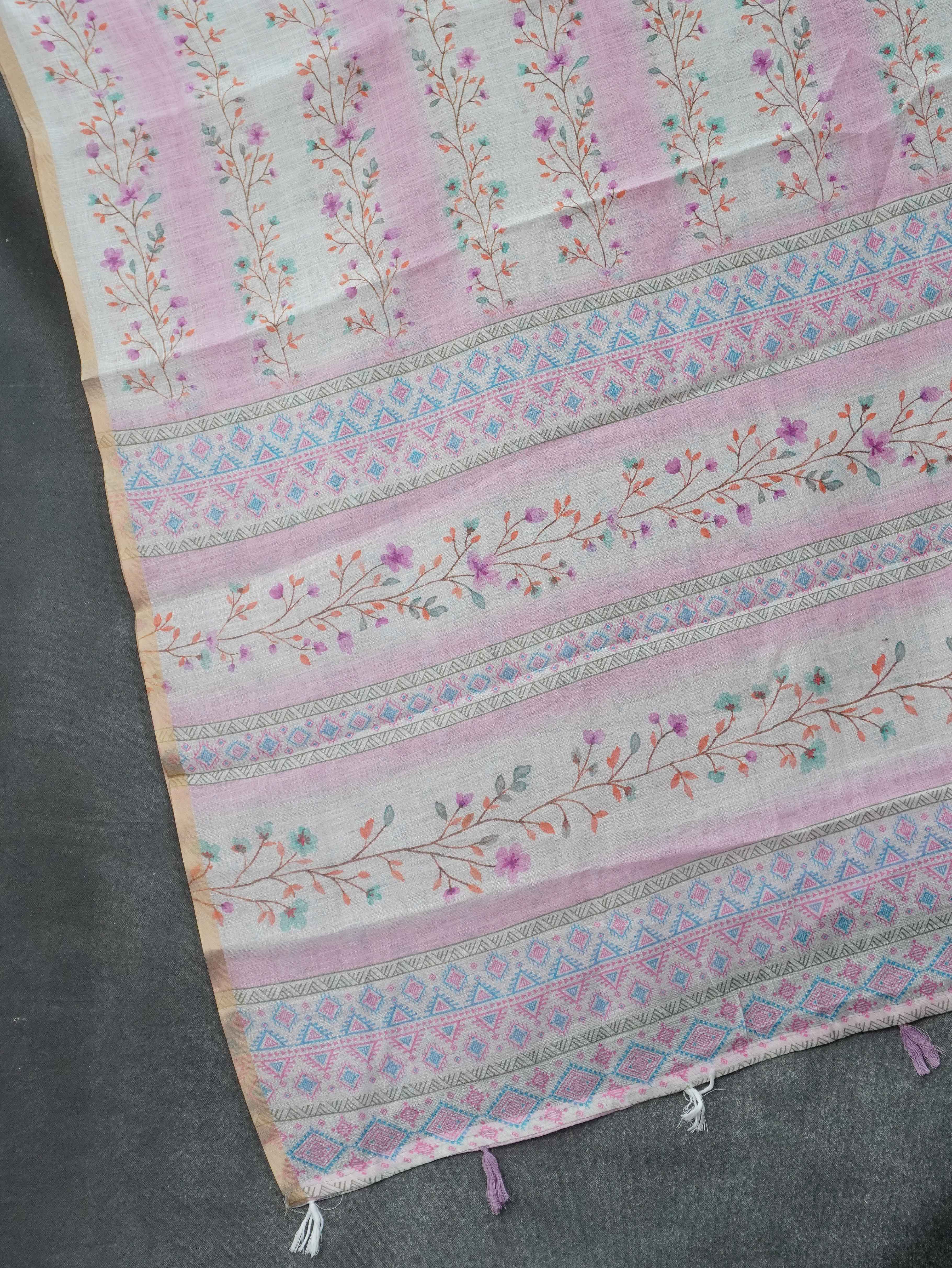 Linen Cotton Saree | TTDS3293
