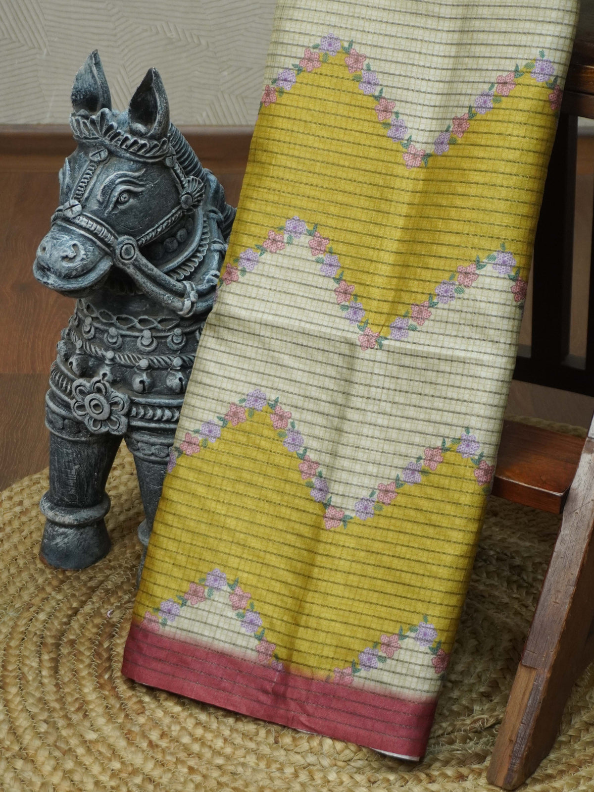 Printed Tussar Saree | TTDS3716