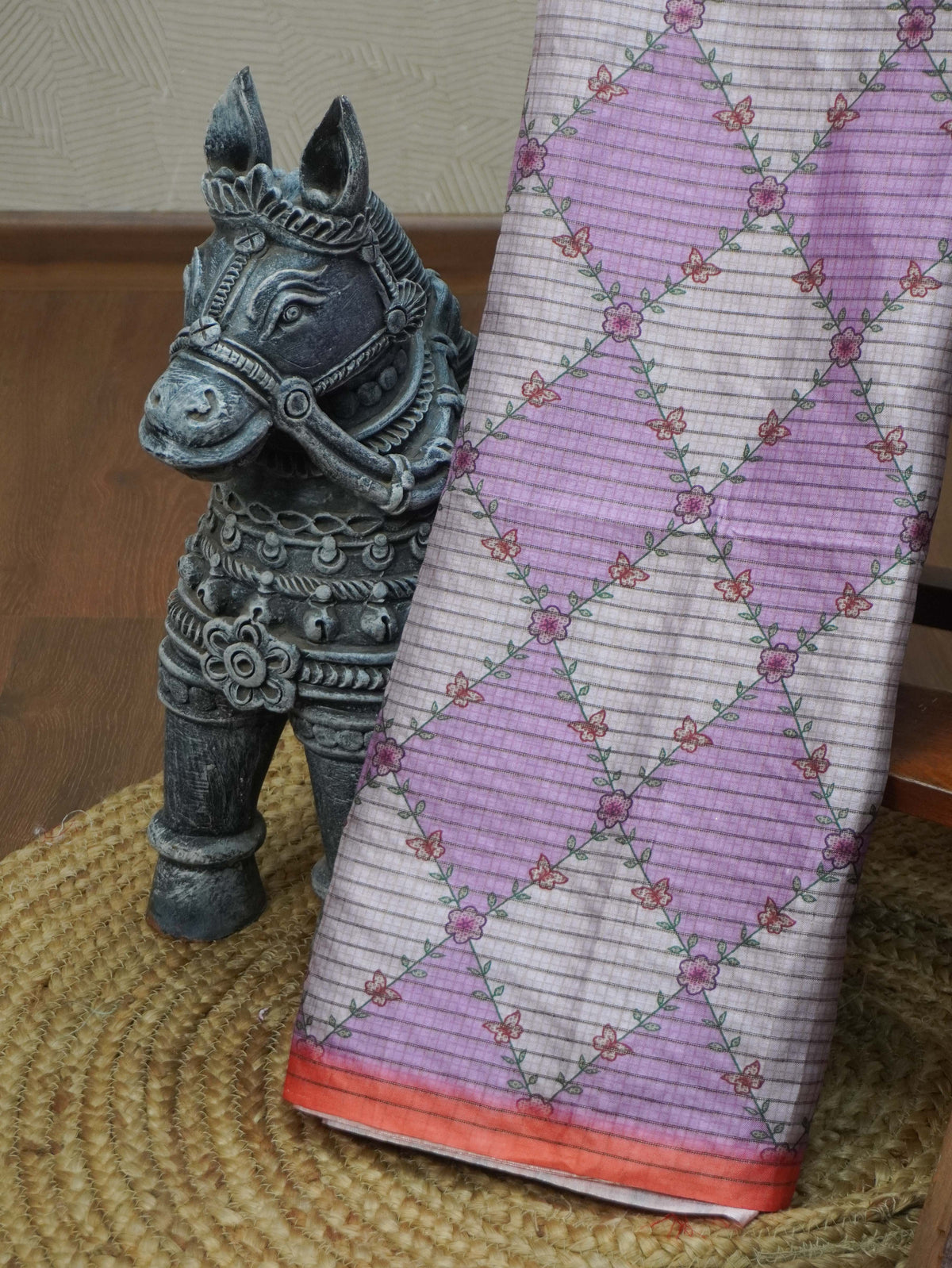 Printed Tussar Saree | TTDS3721