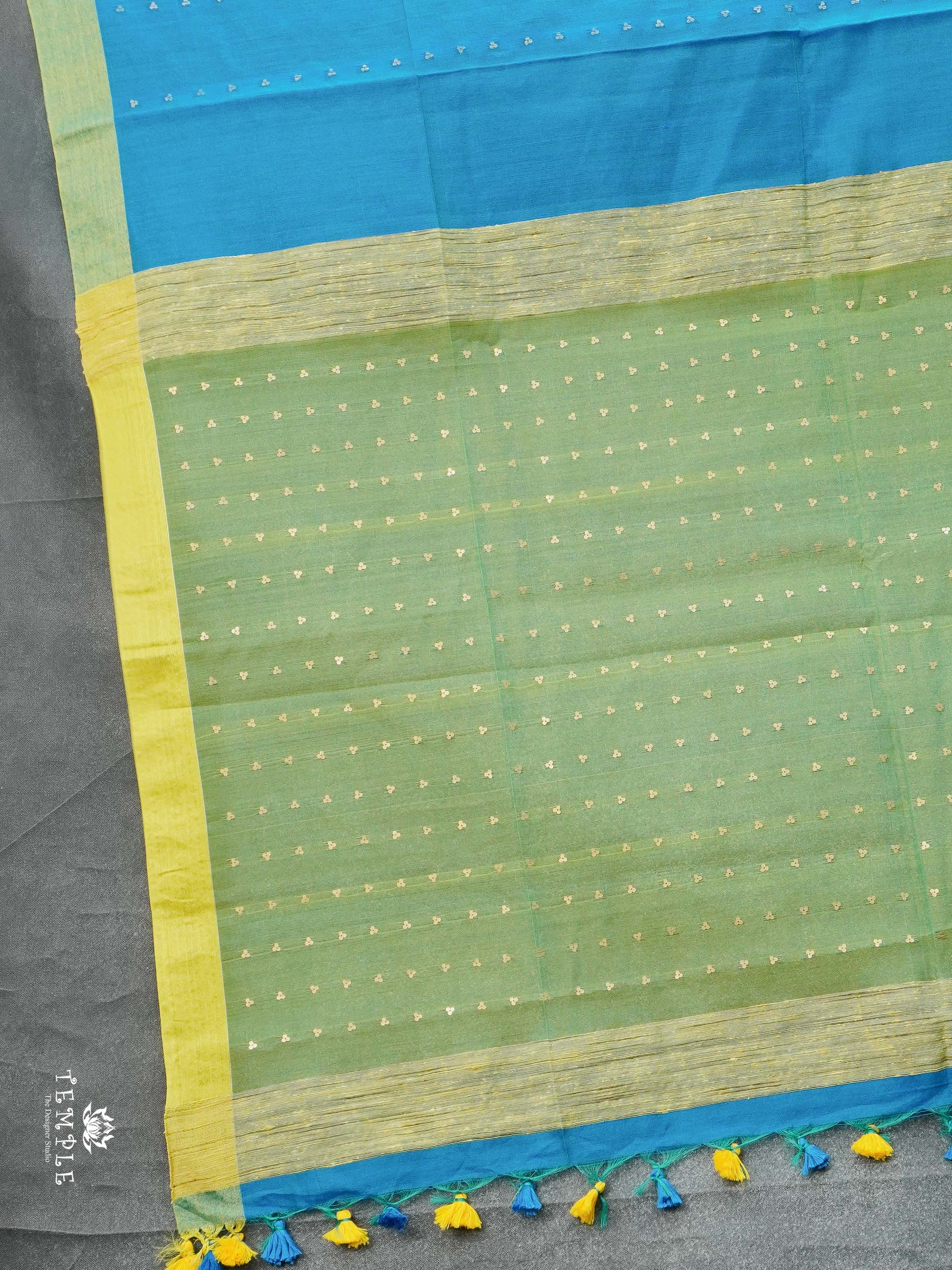 Handloom Matka Silk Saree (Rama Blue) | TTDS2368