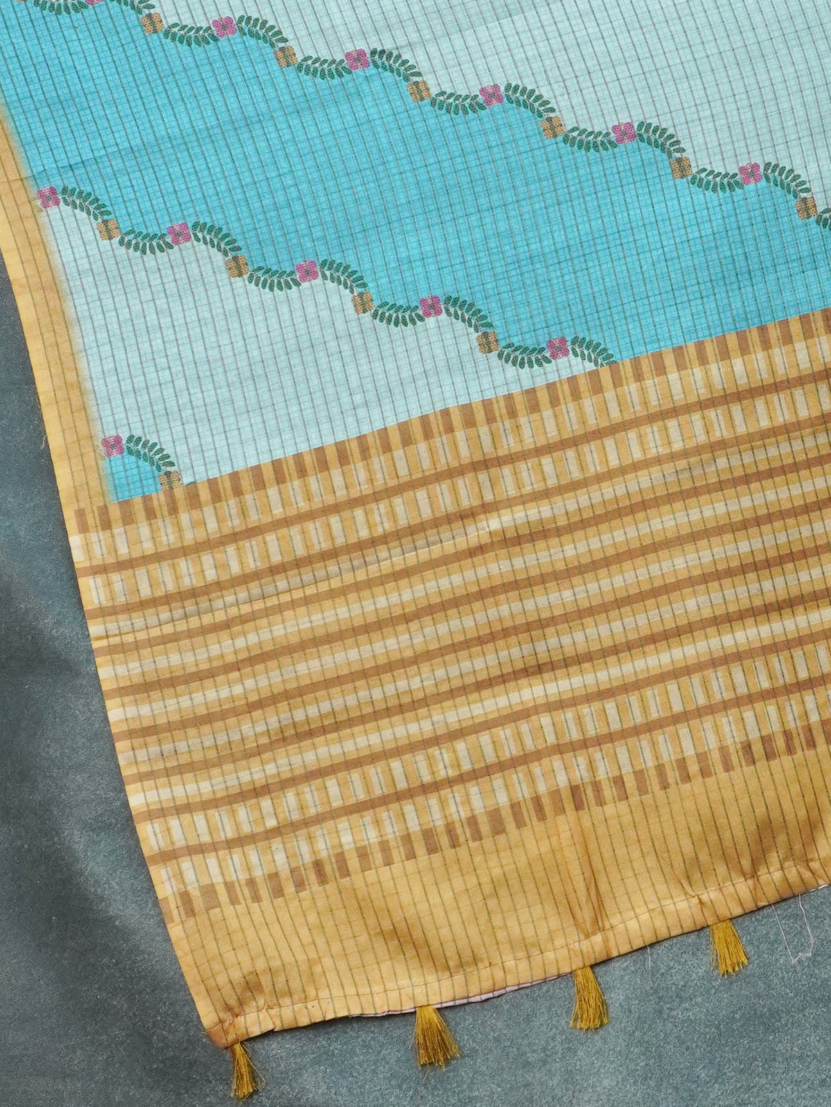 Printed Tussar Saree | TTDS3719
