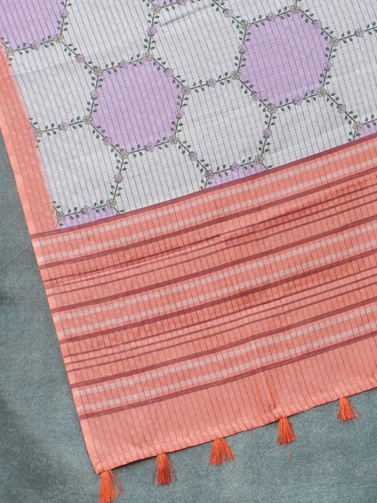 Printed Tussar Saree | TTDS3720