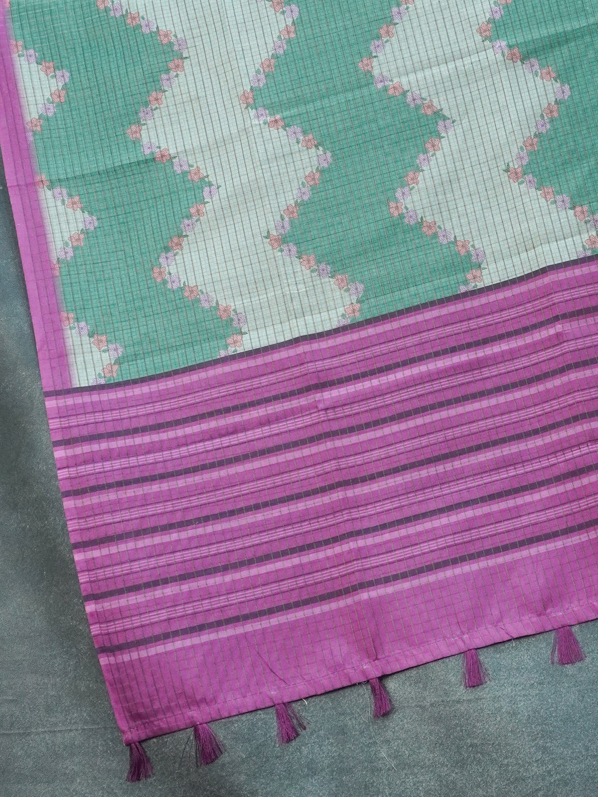 Printed Tussar Saree | TTDS3716