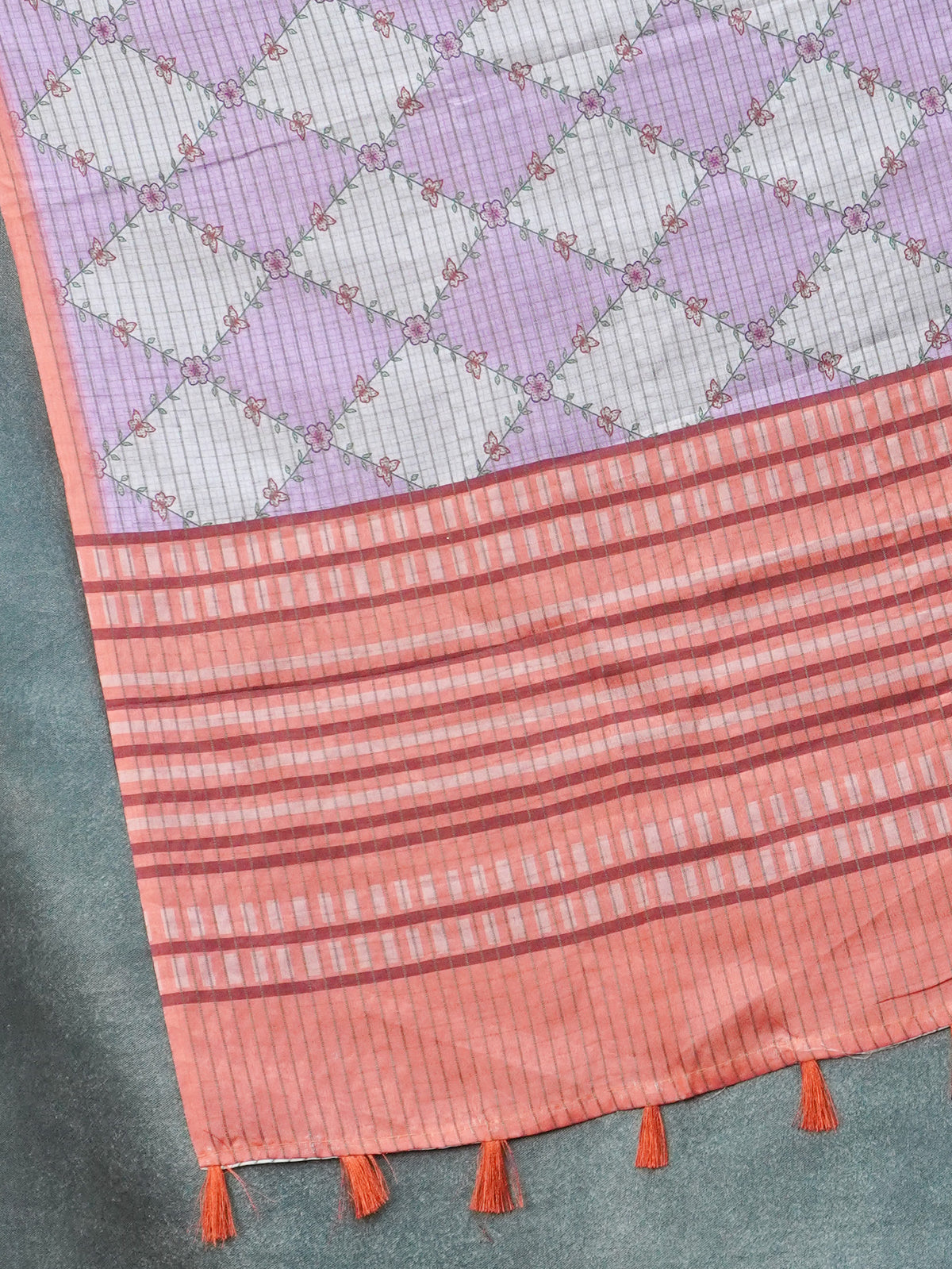 Printed Tussar Saree | TTDS3721