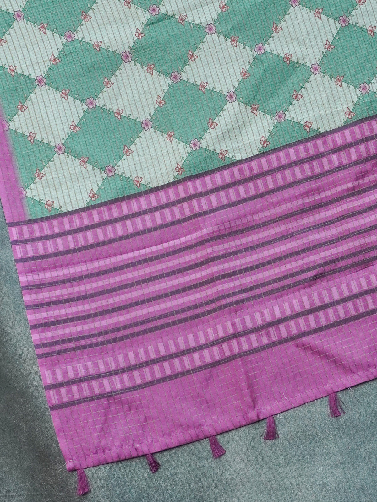 Printed Tussar Saree | TTDS3721