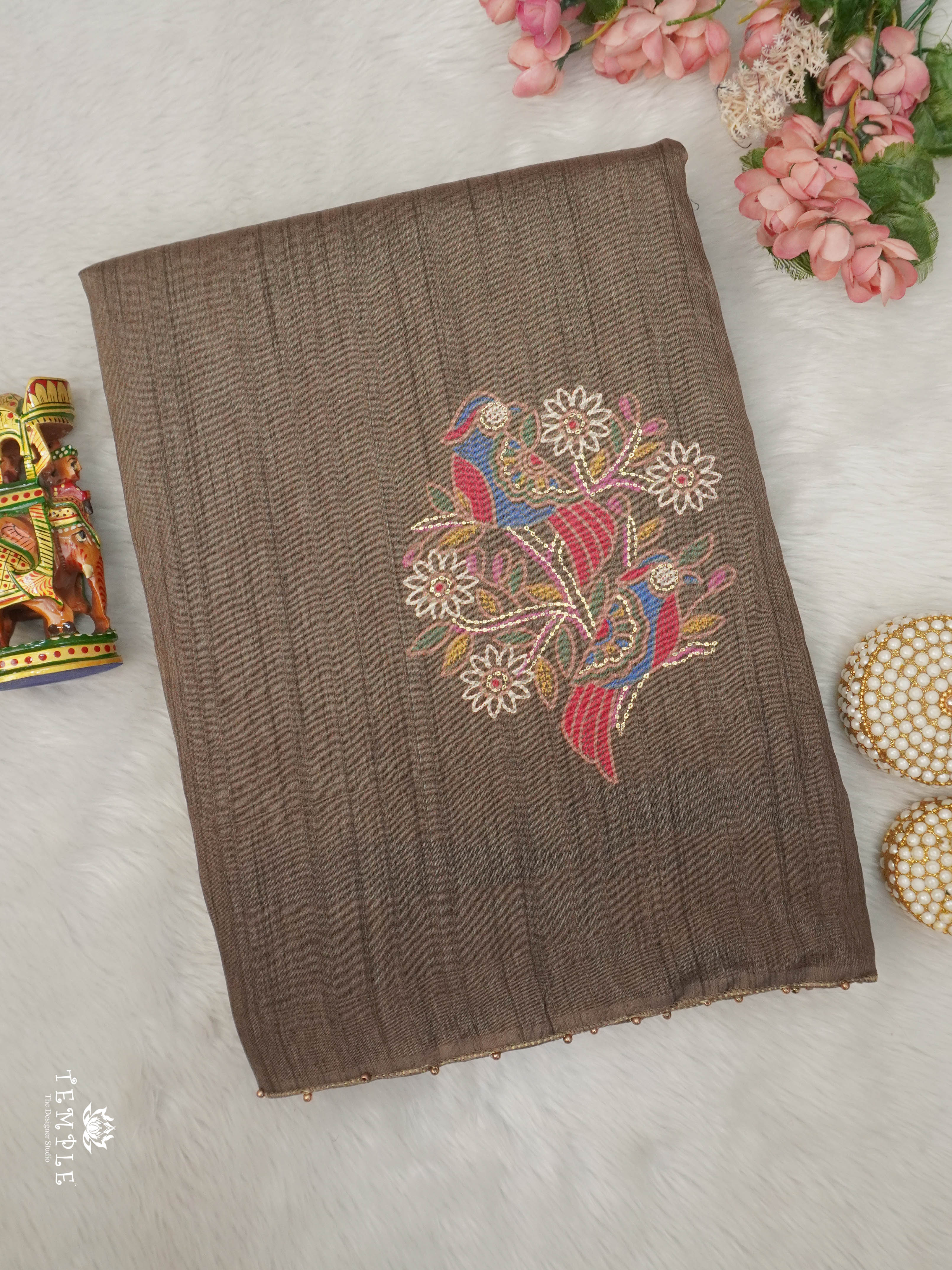 Printed Tussar Saree | TTDS2914