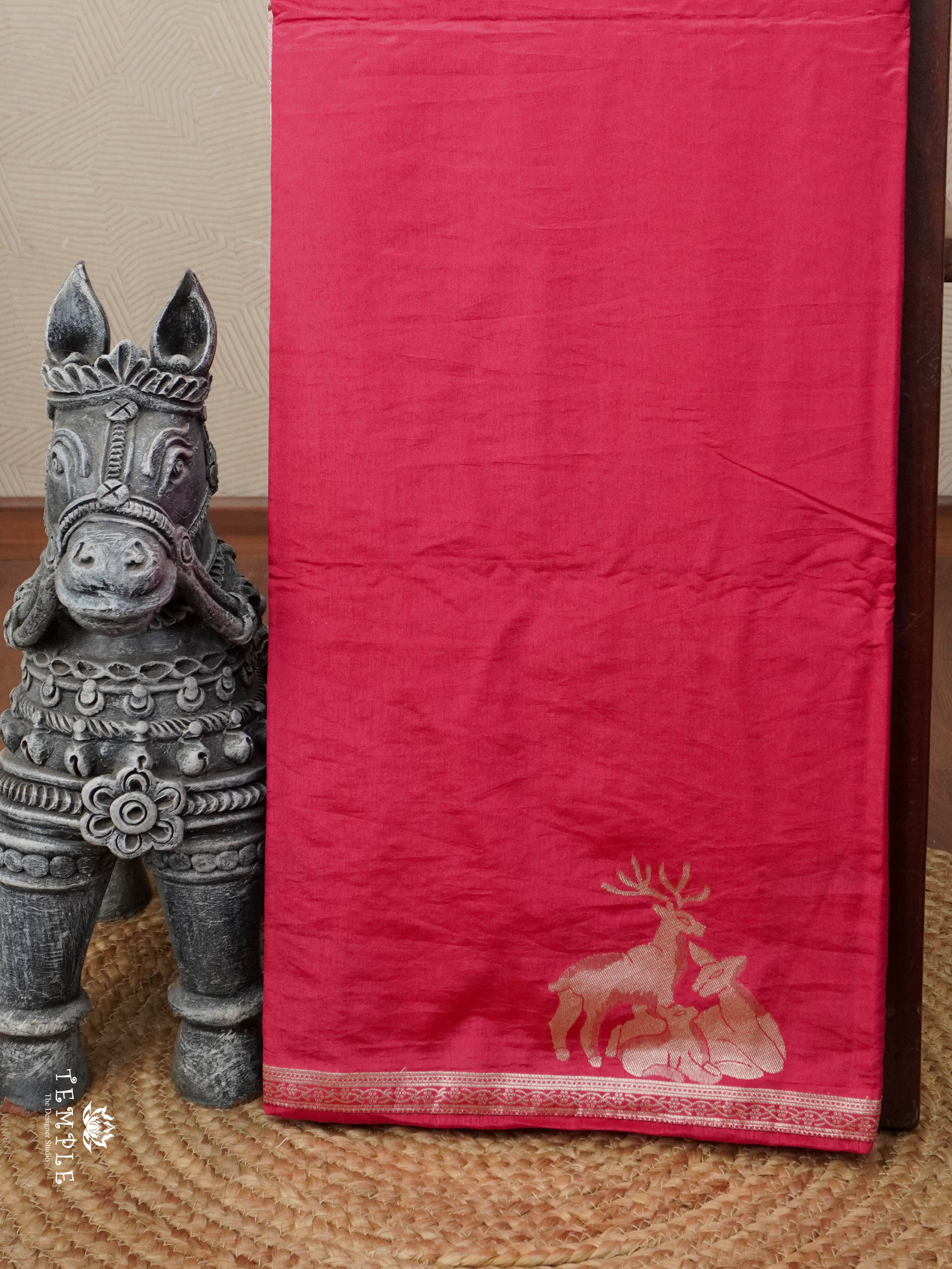 Chanderi Silk Saree With deer Design | TTDS2912