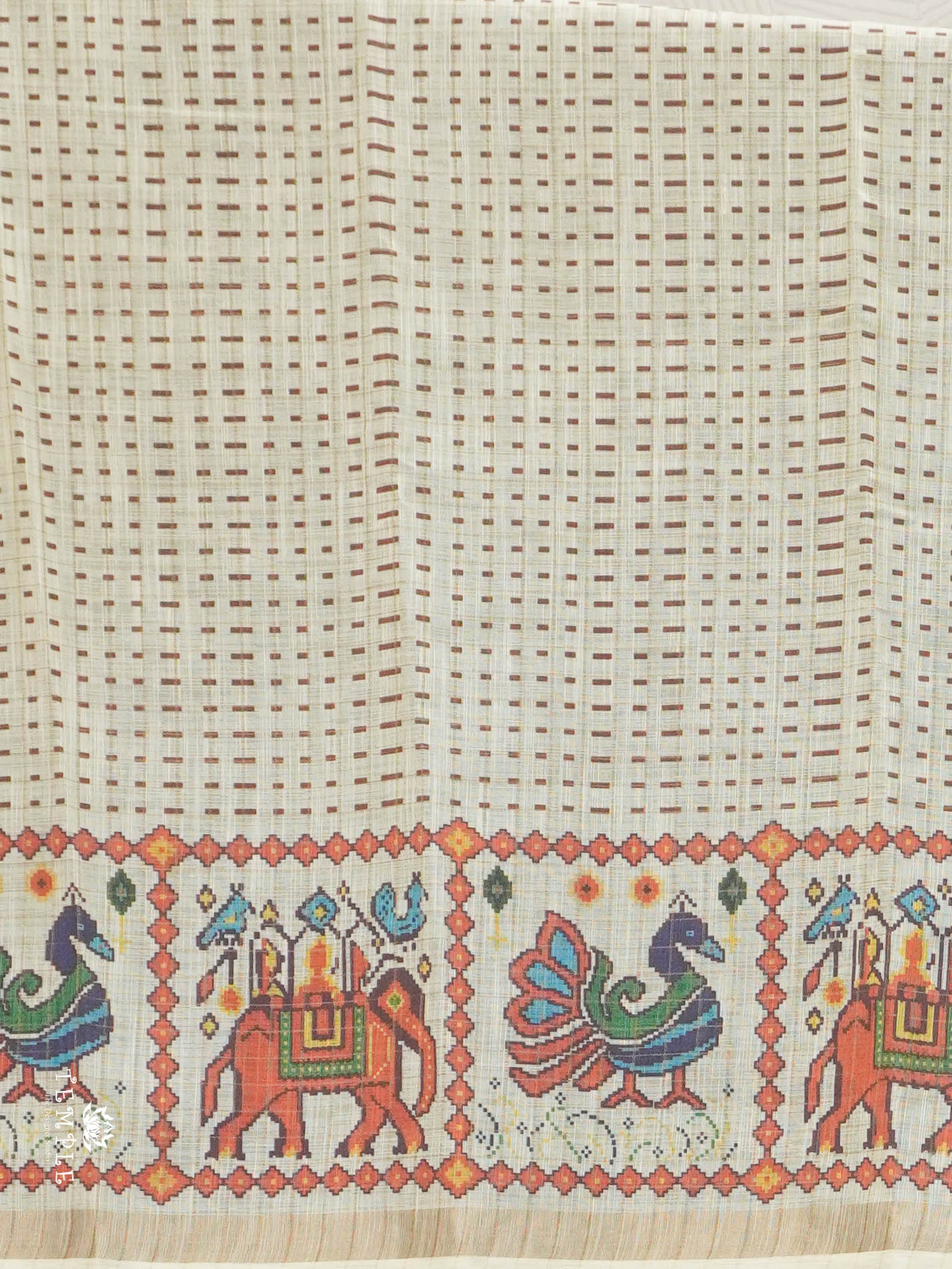 Linen Cotton Saree(Brown) | TTDS2910