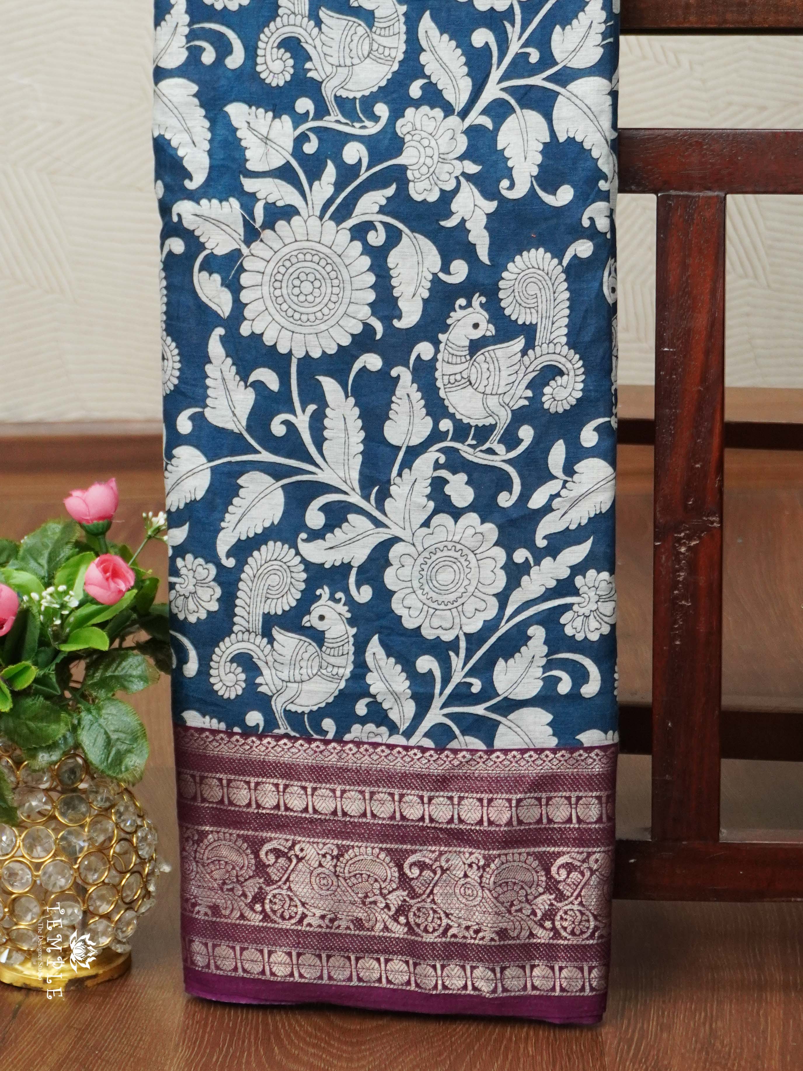 Floral Pattern Mangalagiri Cotton Saree | TTDS2419