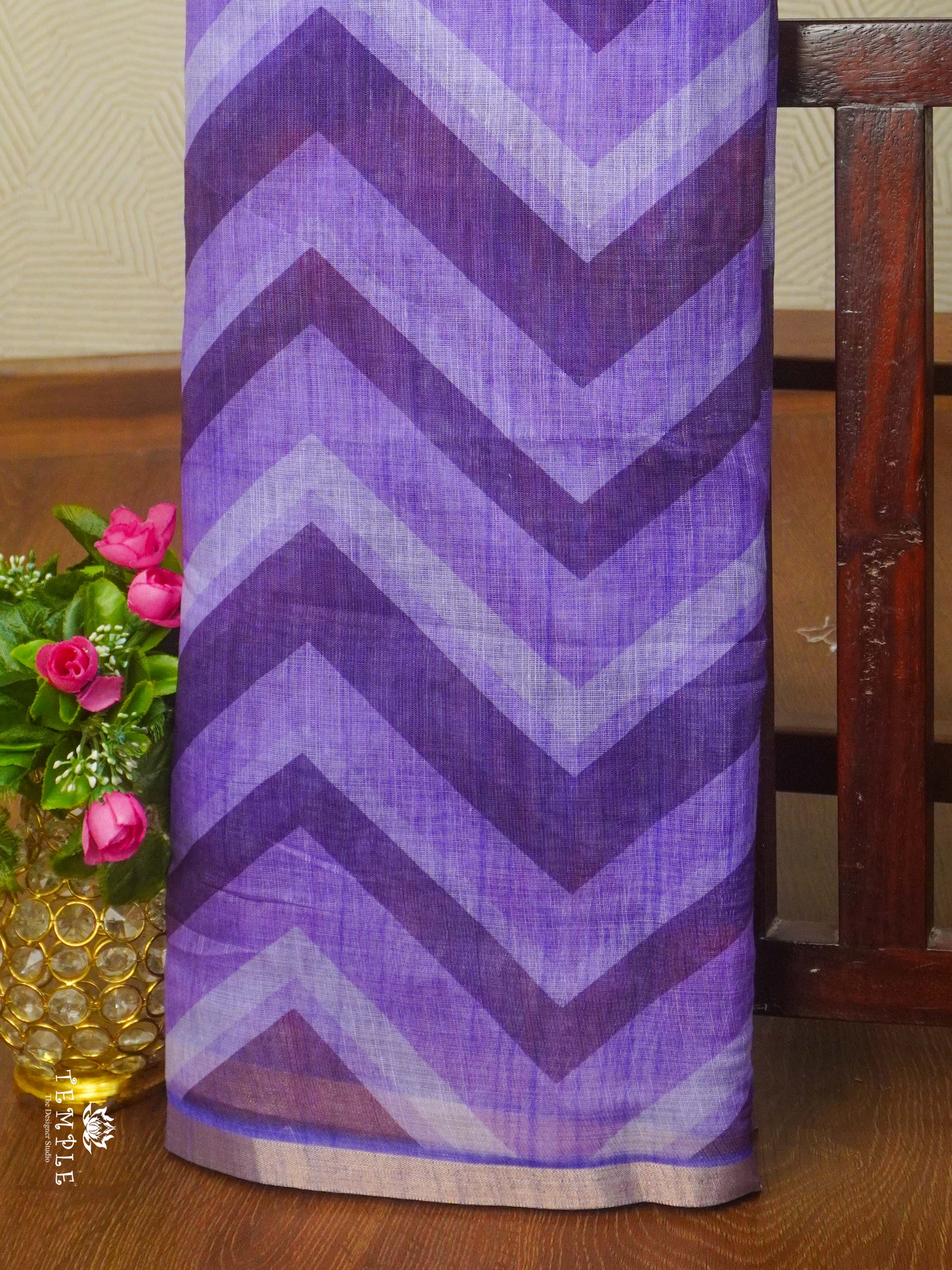 Leheriya Pattern Fancy Cotton Saree | TTDS2399