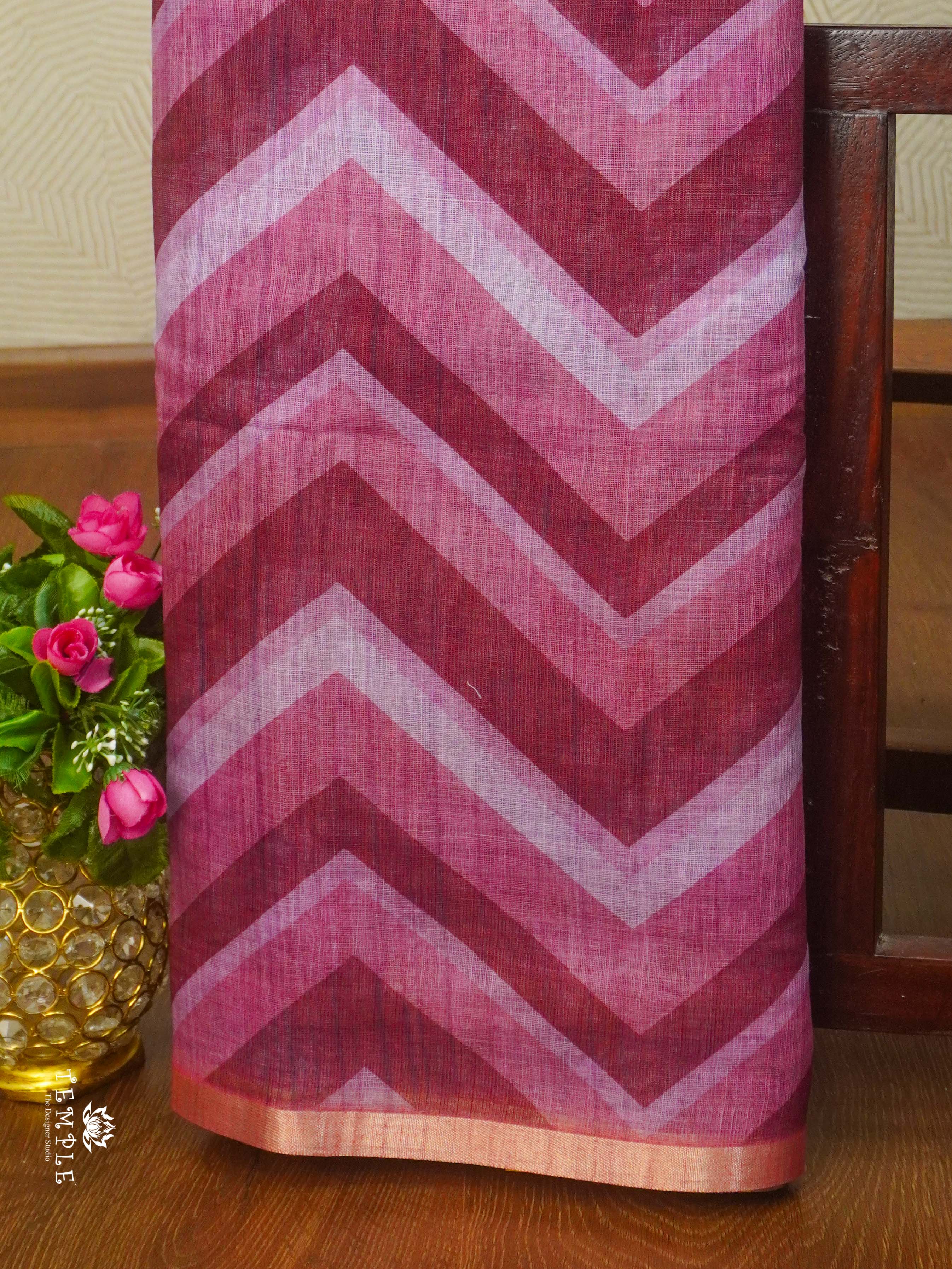 Leheriya Pattern Fancy Cotton Saree | TTDS2399