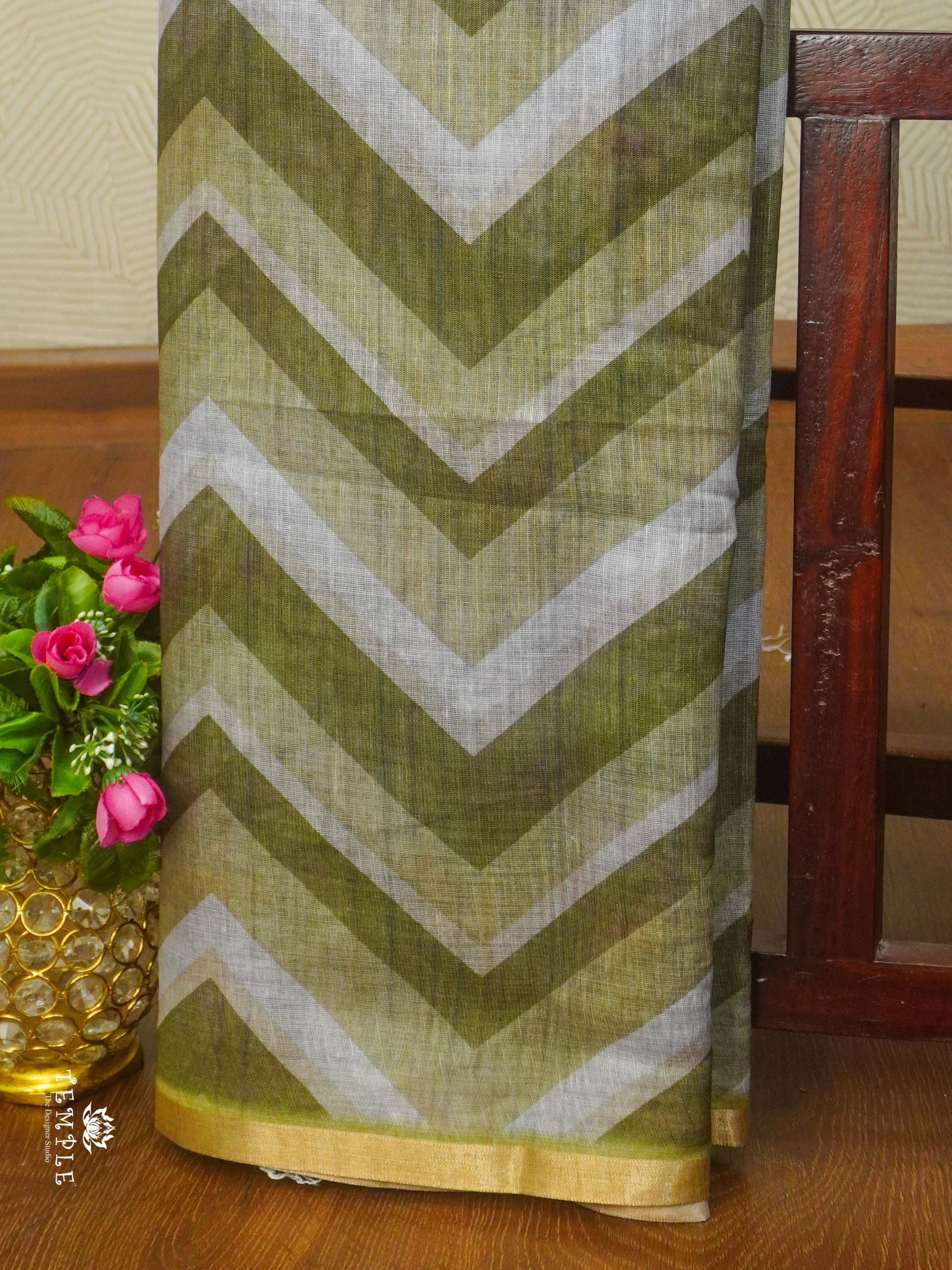 Leheriya Pattern Fancy Cotton Saree | TTDS2399