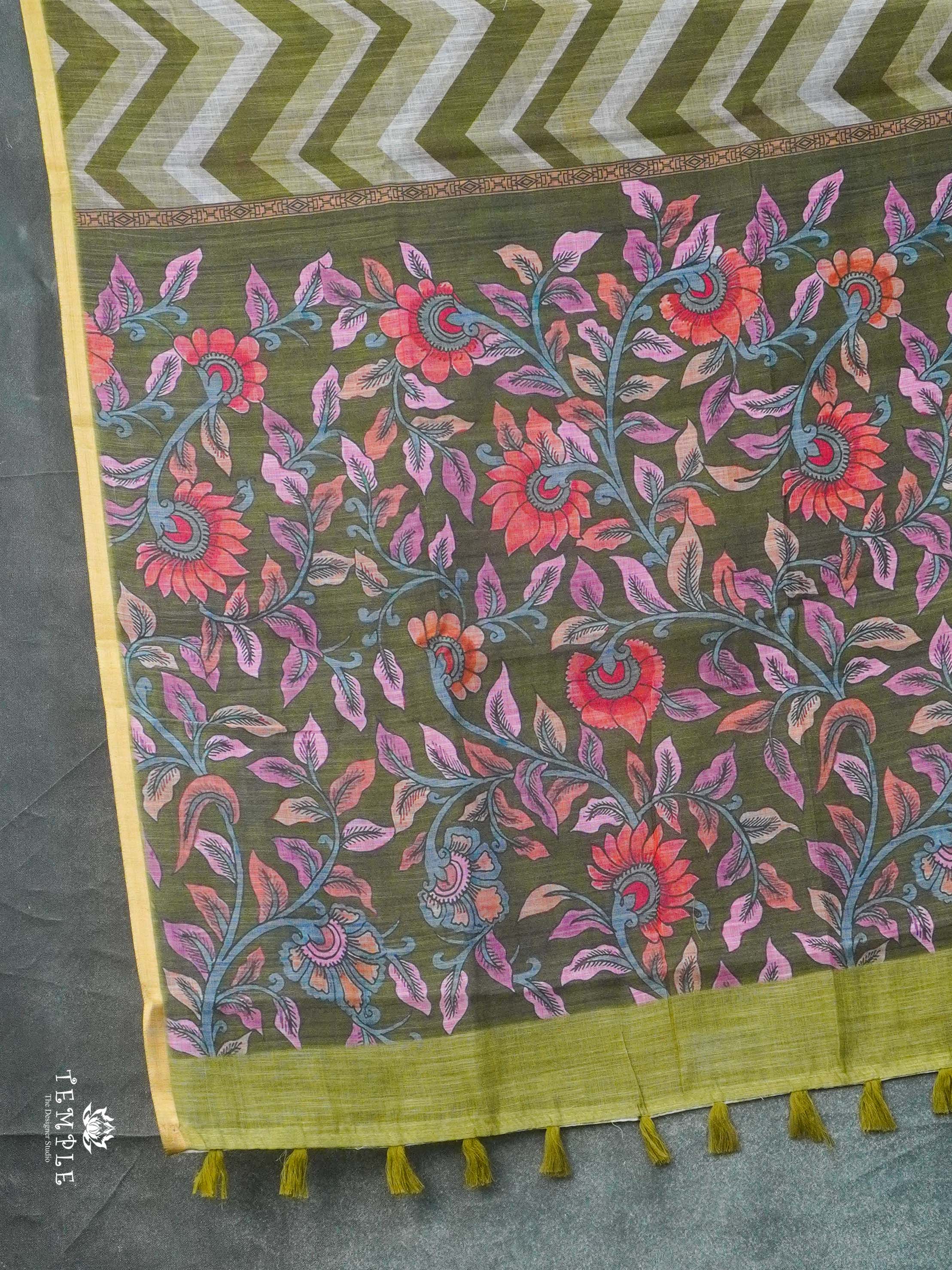 Leheriya Pattern Fancy Cotton Saree | TTDS2399