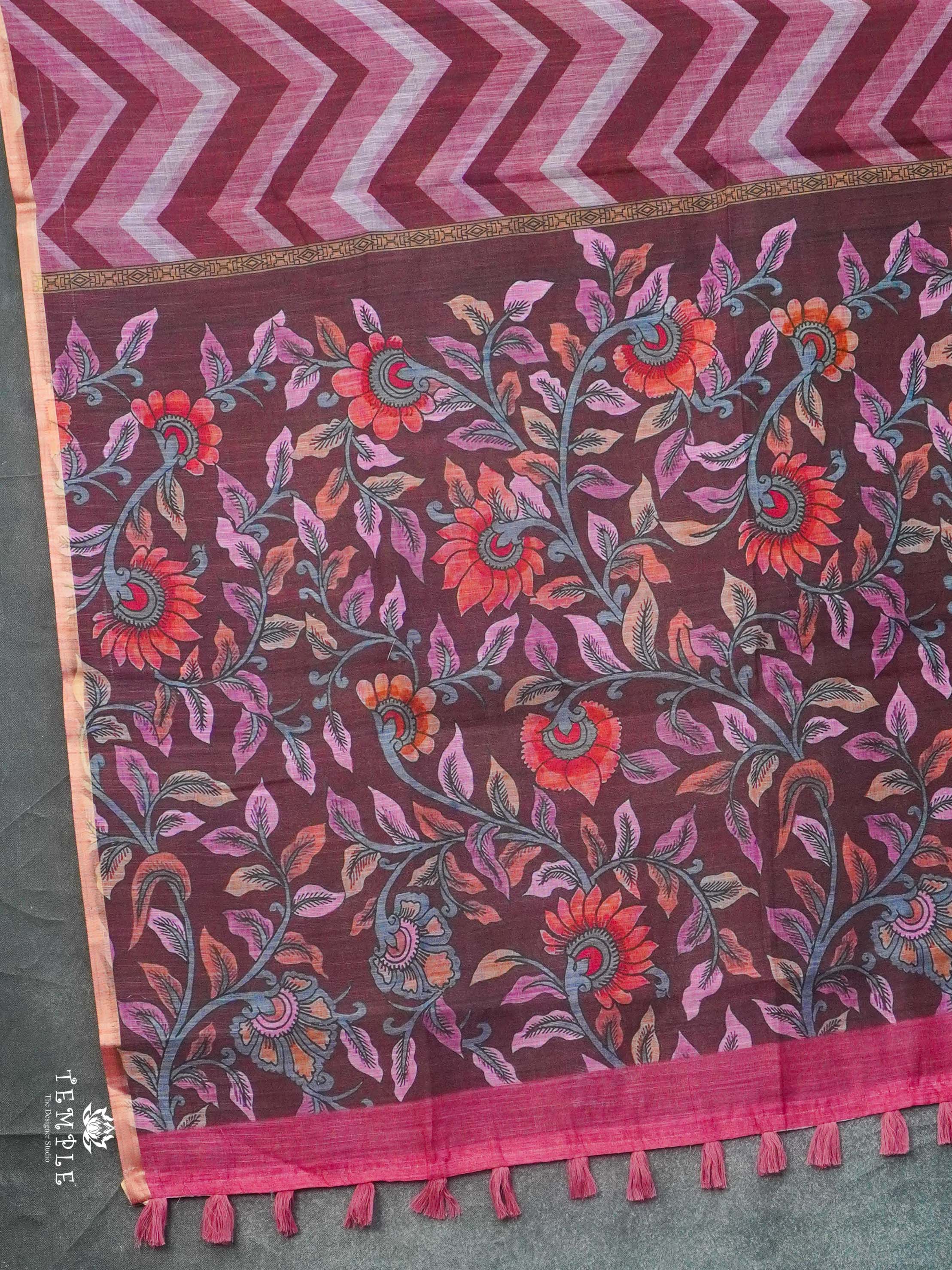 Leheriya Pattern Fancy Cotton Saree | TTDS2399