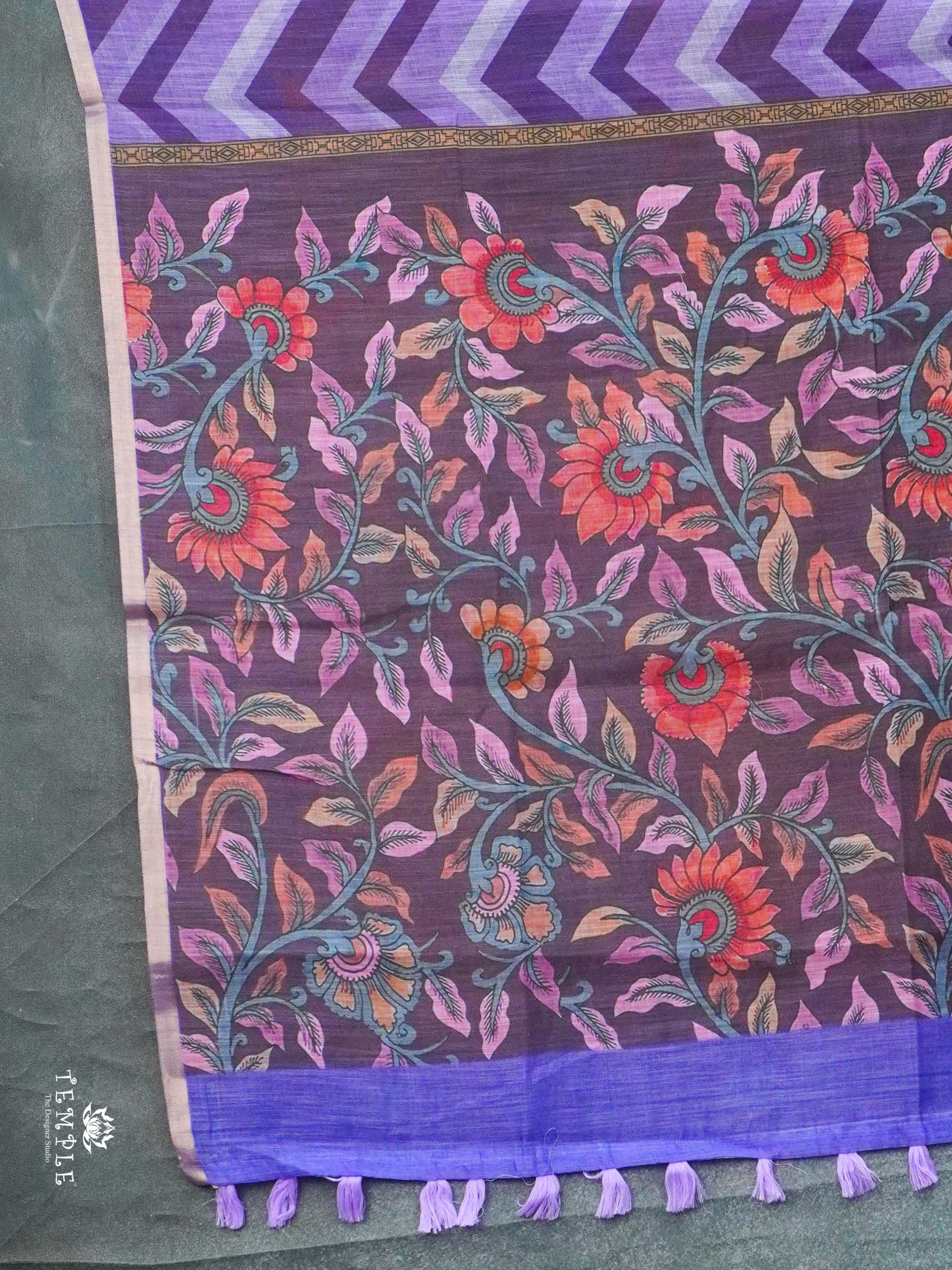 Leheriya Pattern Fancy Cotton Saree | TTDS2399