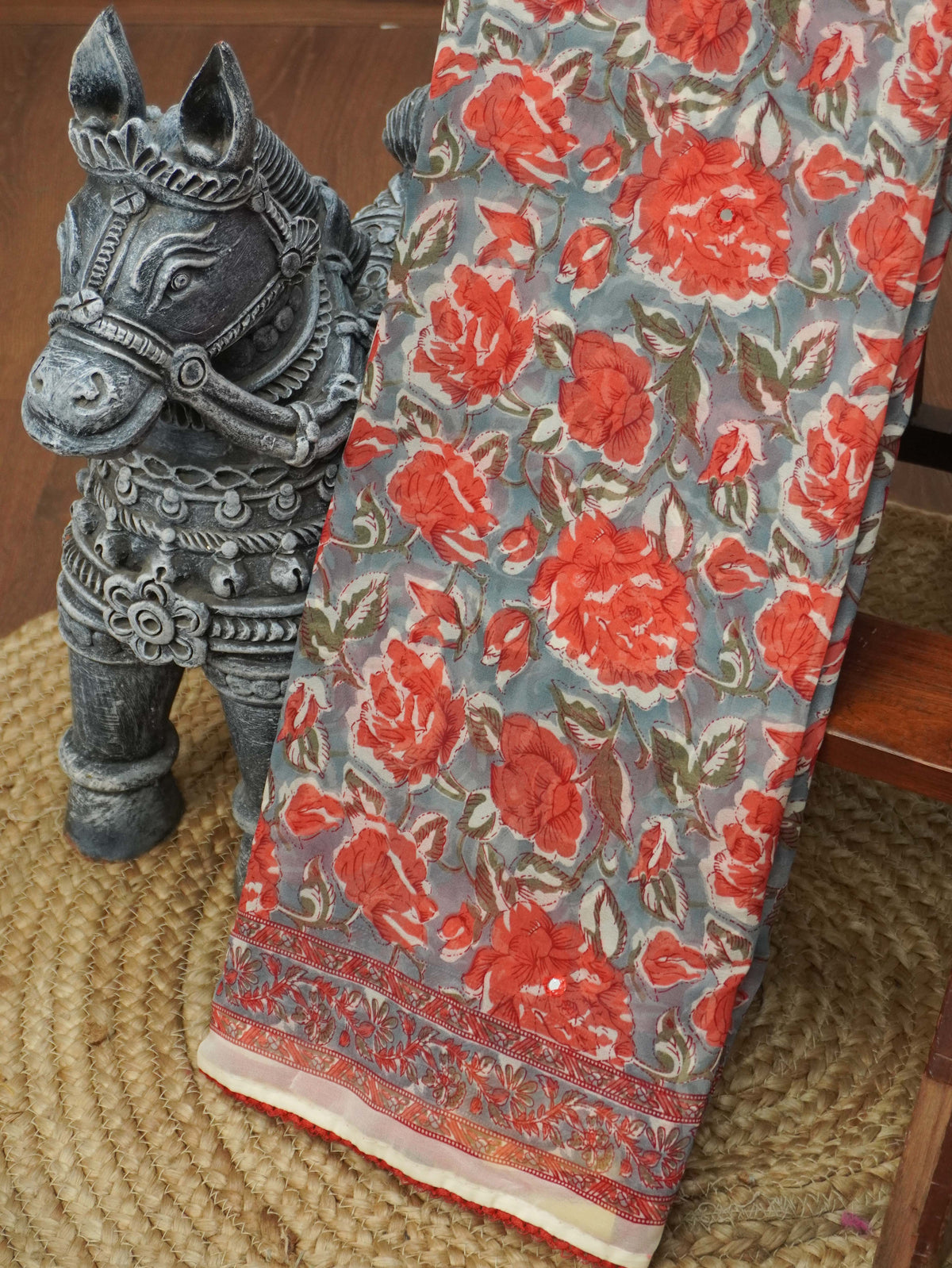 Printed Chiffon Saree | TTDS3674