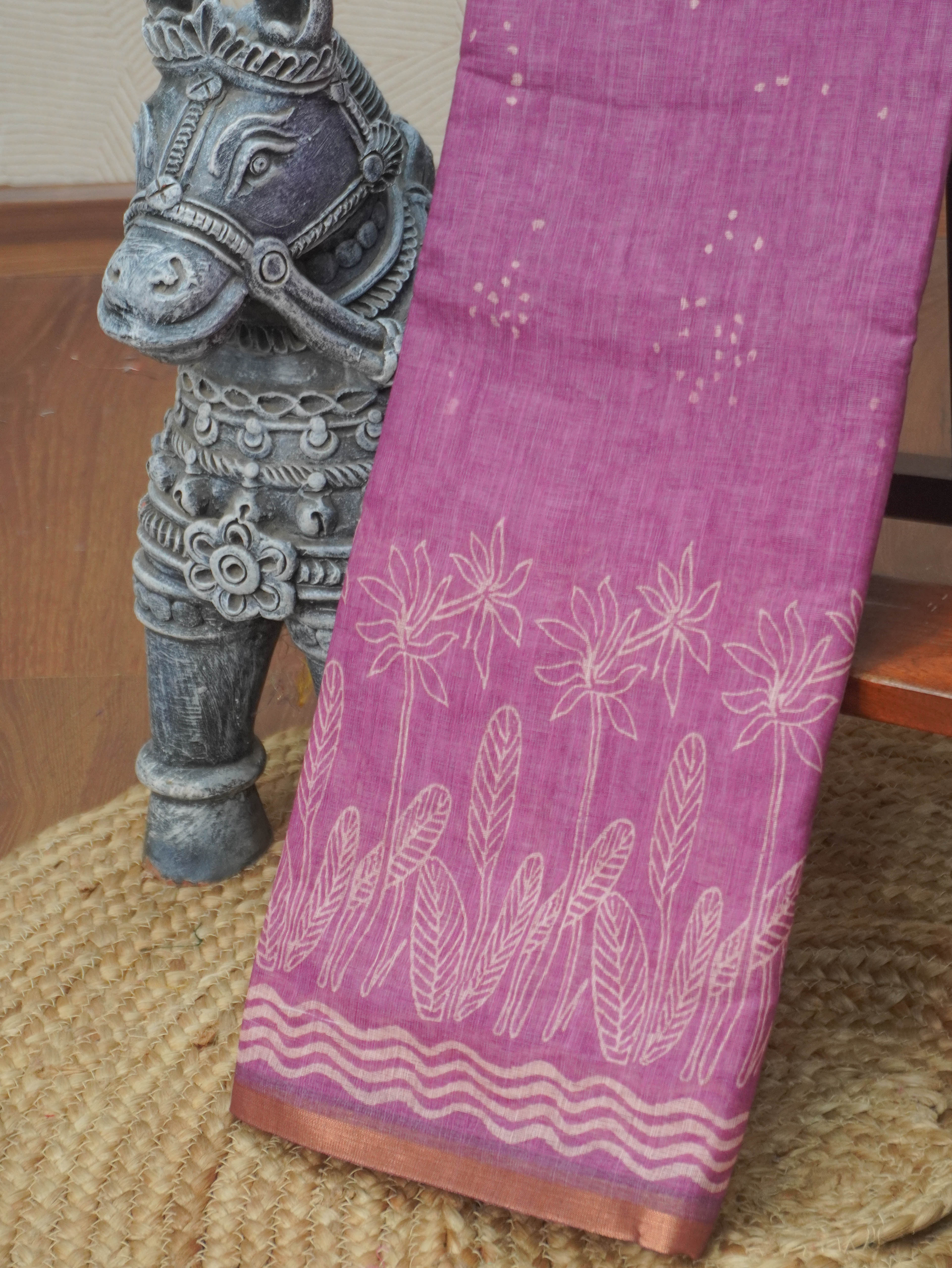 Linen Cotton Saree | TTDS3345