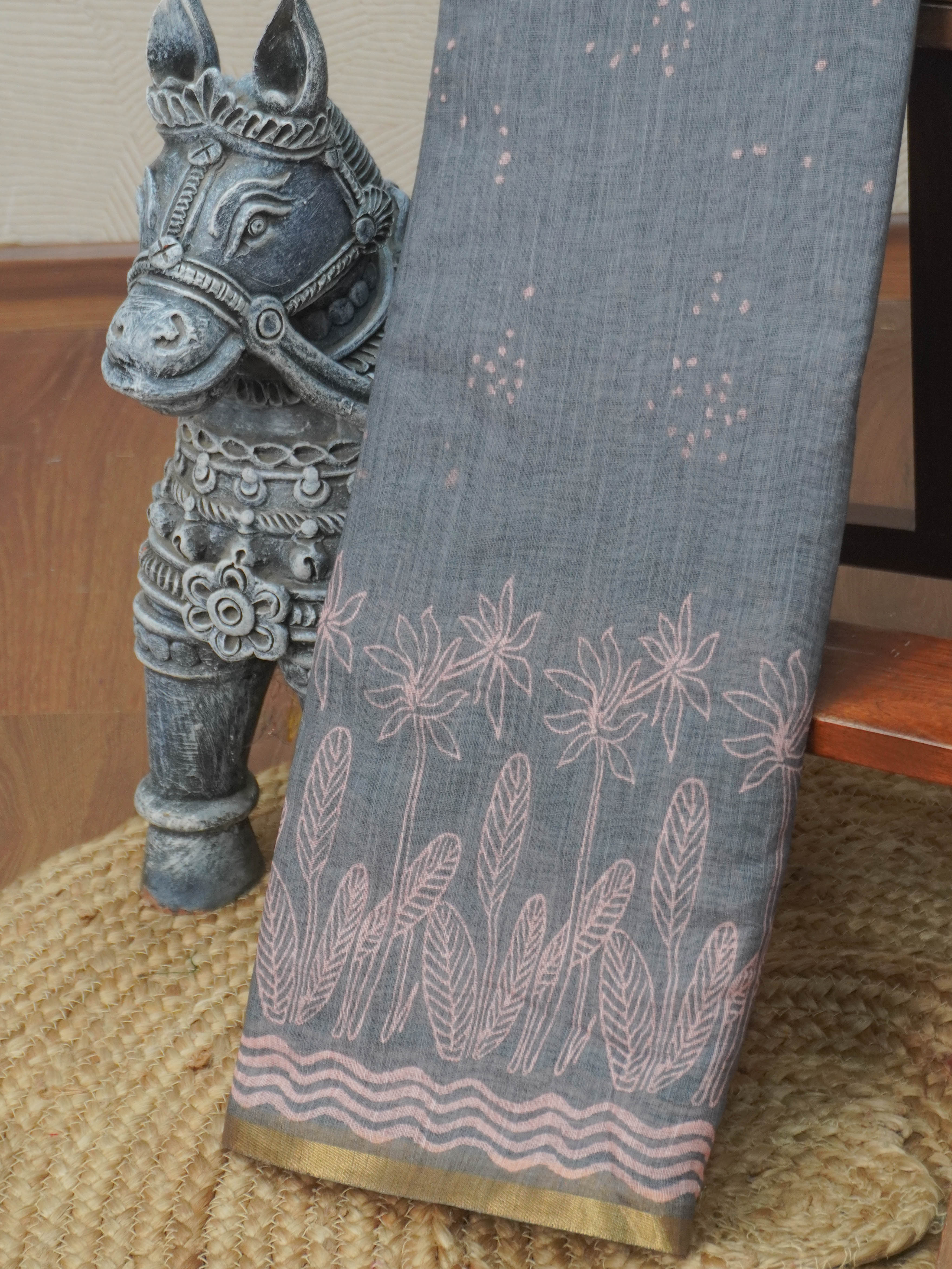 Linen Cotton Saree | TTDS3345