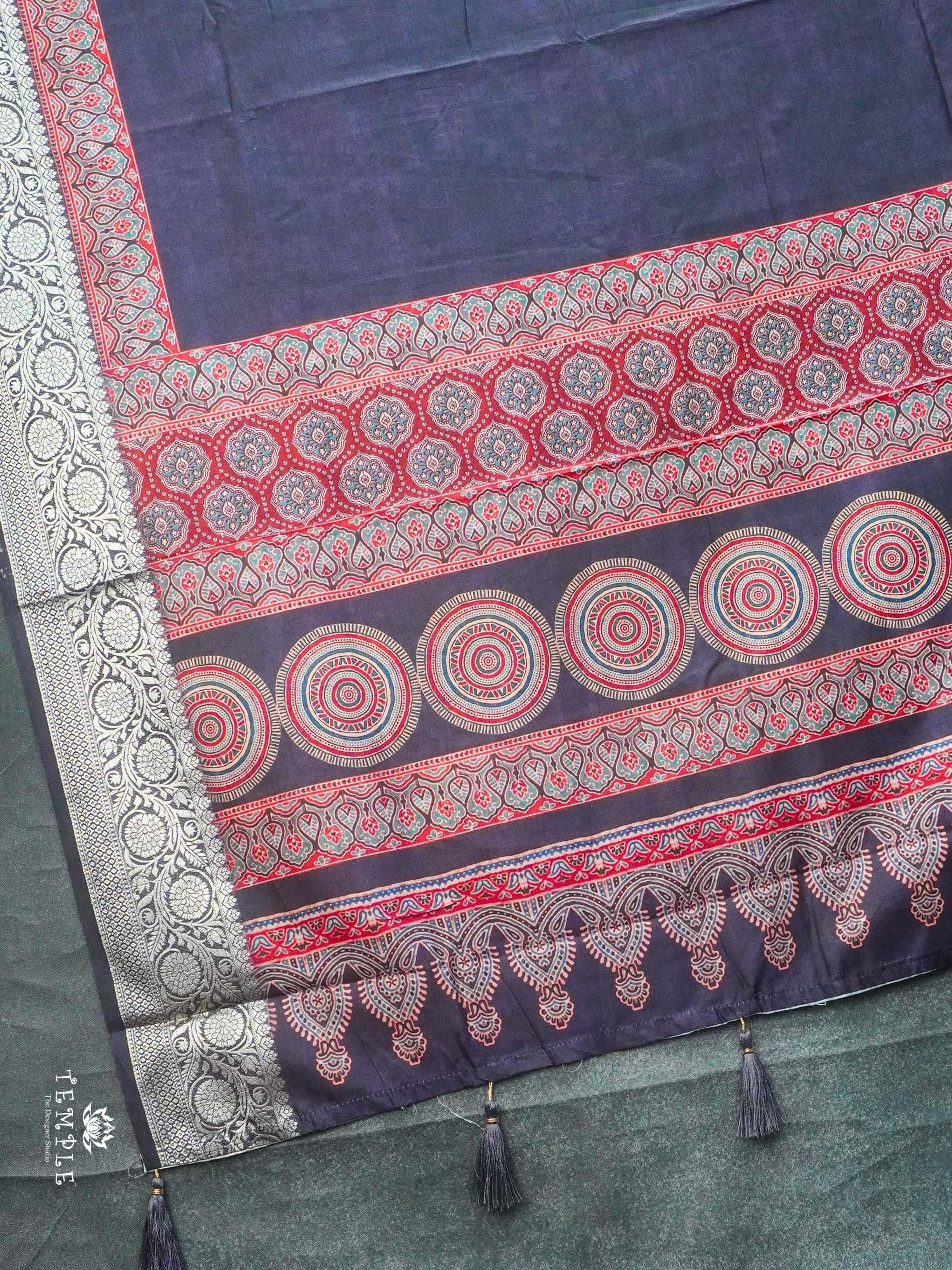 Ajrakh Print Cotton Saree | TTDS2421