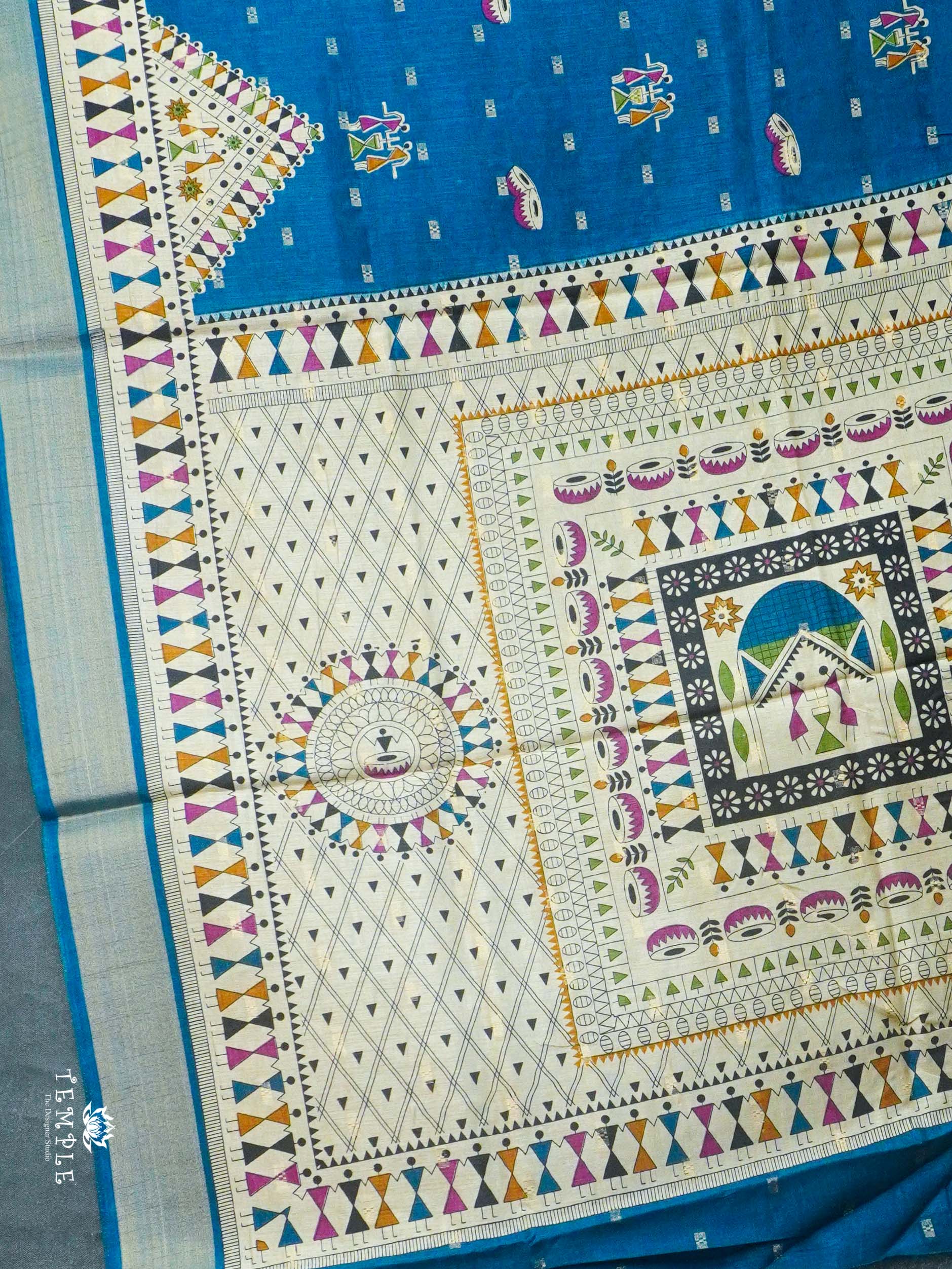 Warli Printed Chanderi Cotton Saree | TTDS2404