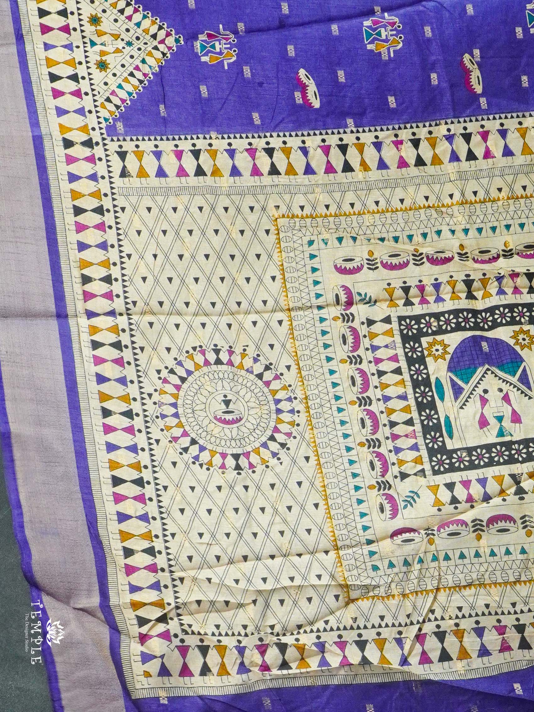 Warli Printed Chanderi Cotton Saree | TTDS2404