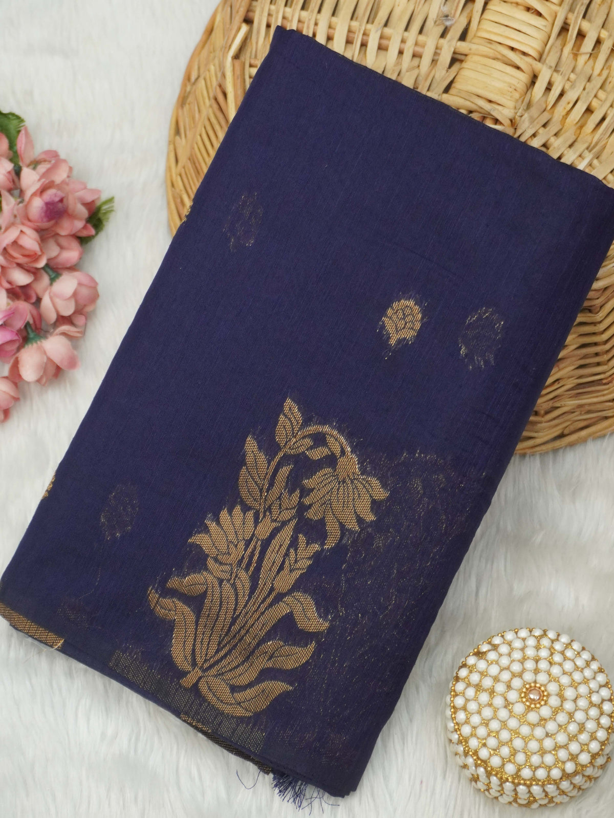 Jute Silk Cotton Saree | TTDS3738