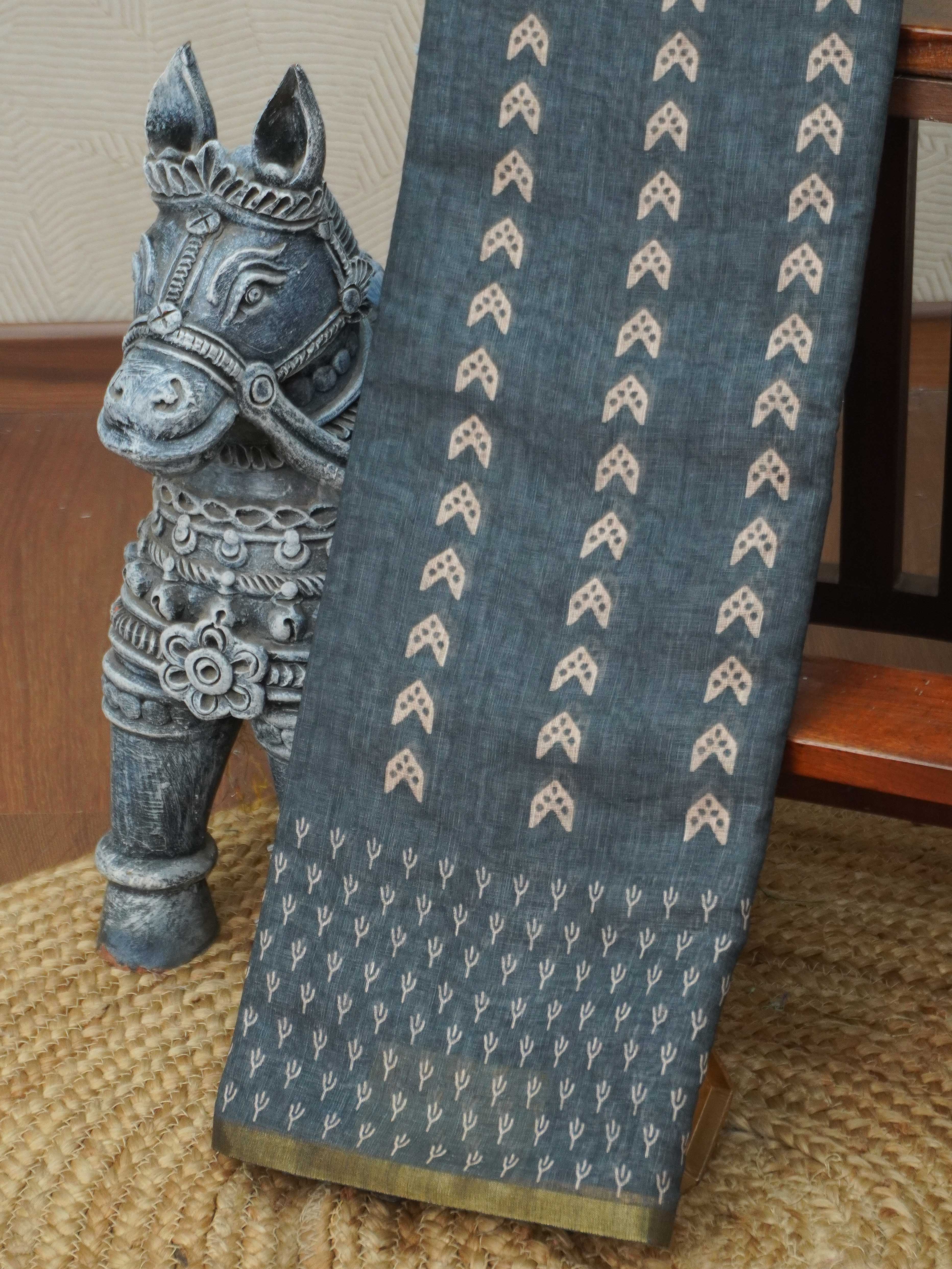 Linen Cotton Saree | TTDS3341