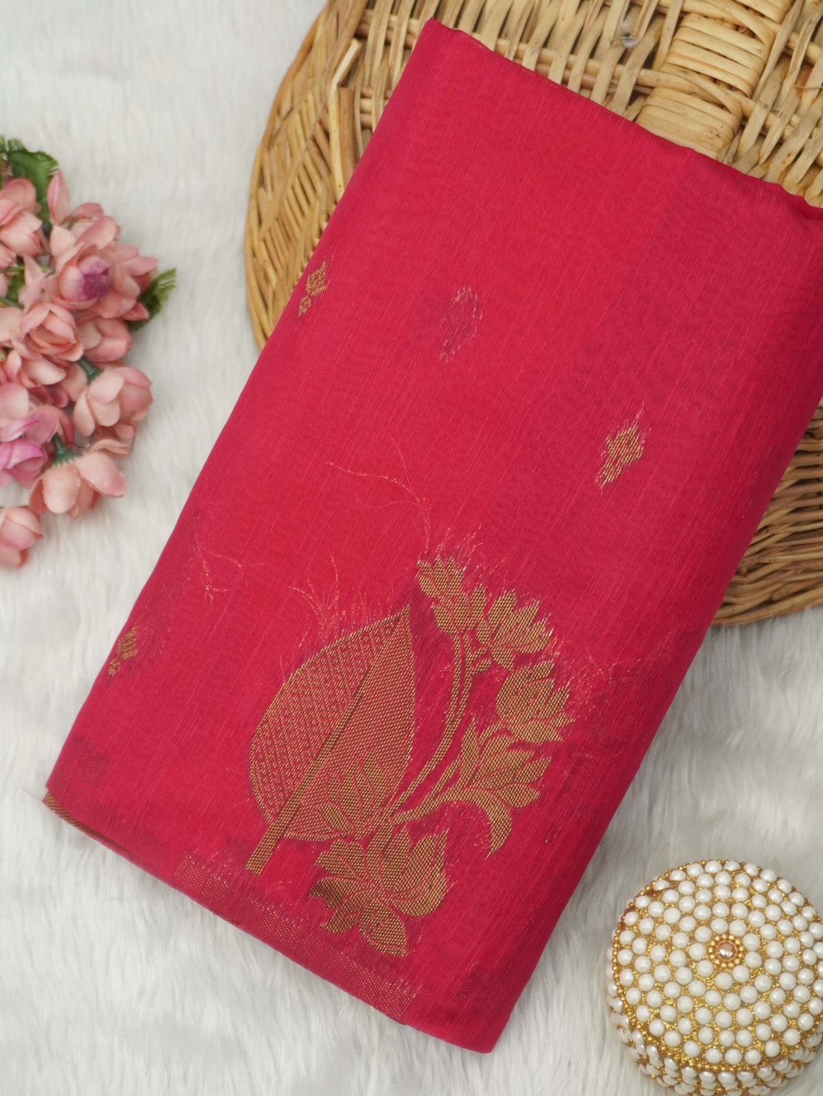 Jute Silk Cotton Saree | TTDS3739