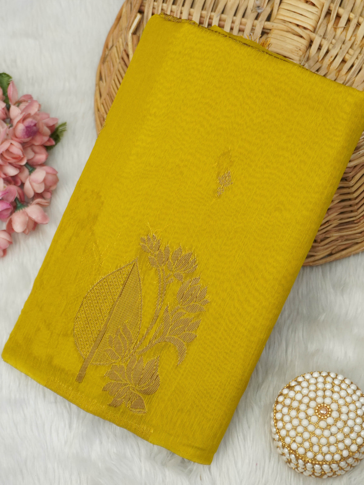 Jute Silk Cotton Saree | TTDS3739