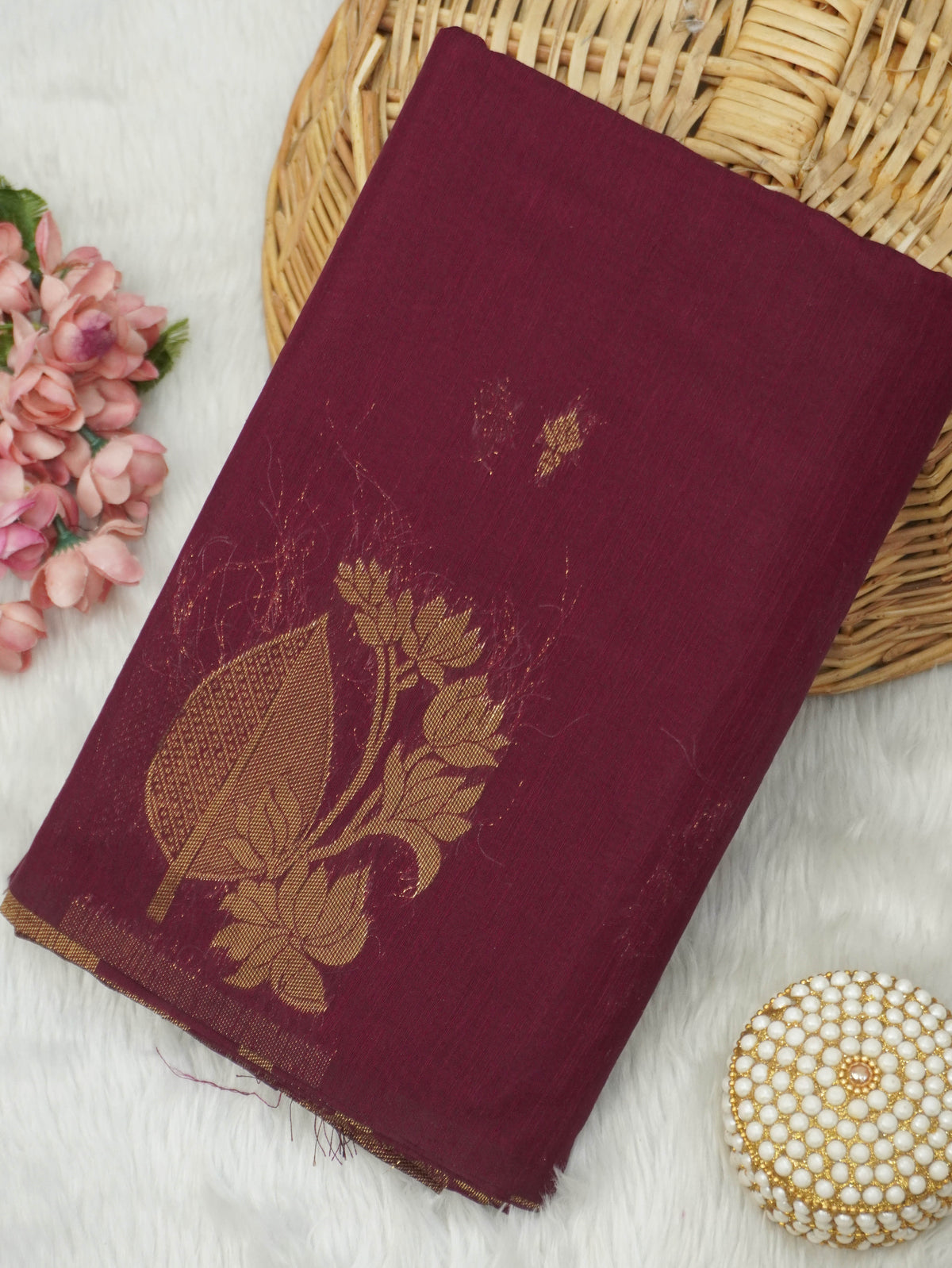 Jute Silk Cotton Saree | TTDS3739