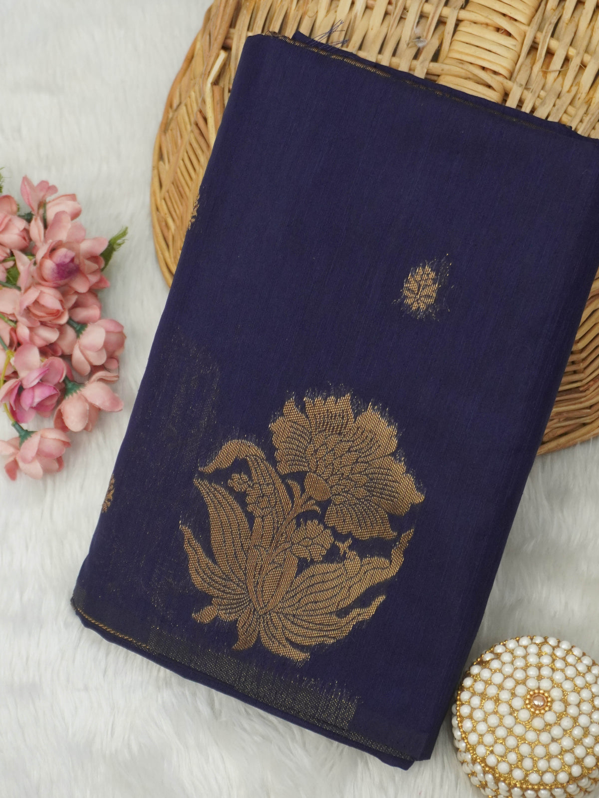 Jute Silk Cotton Saree | TTDS3740