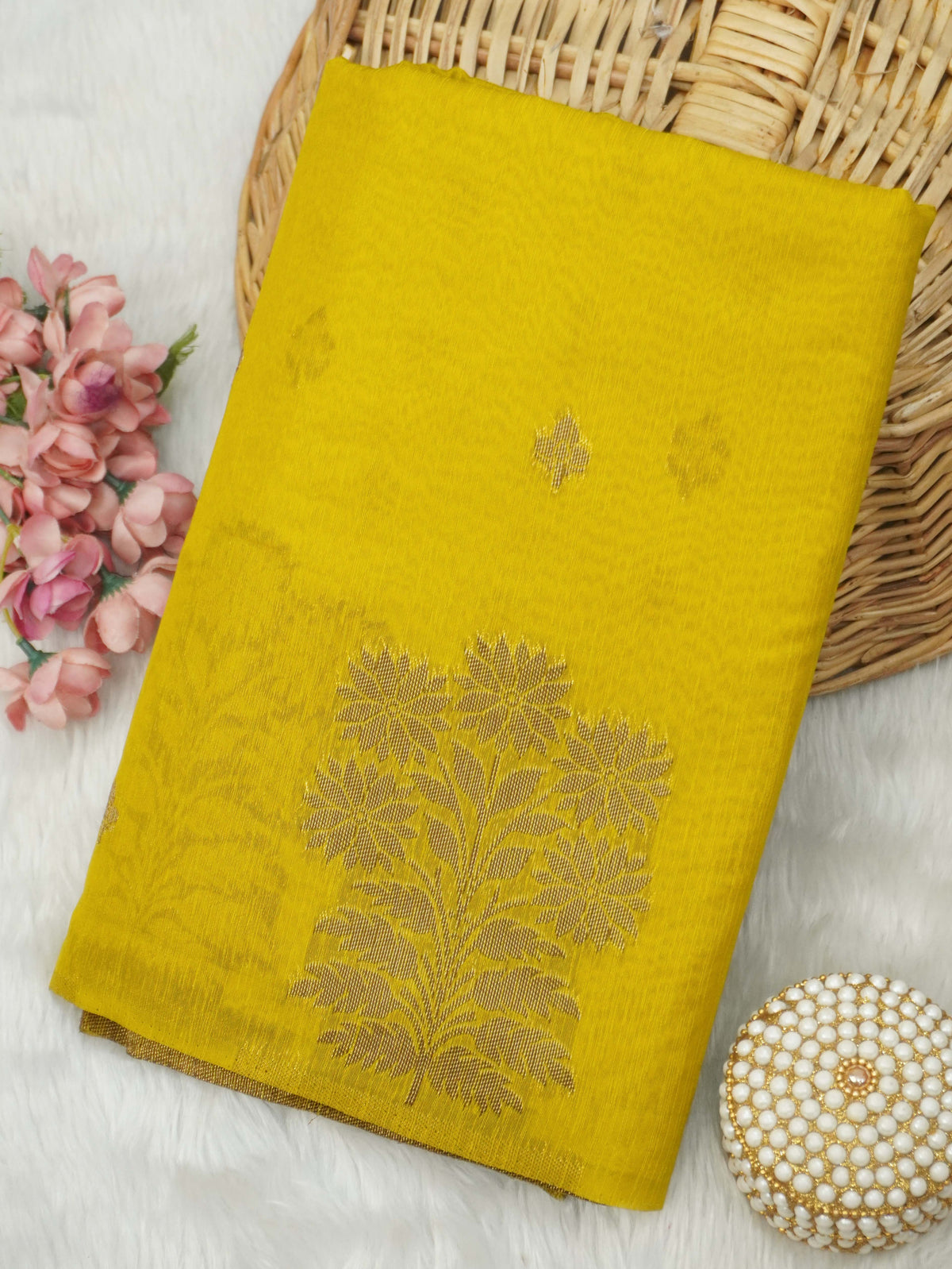 Jute Silk Cotton Saree | TTDS3744