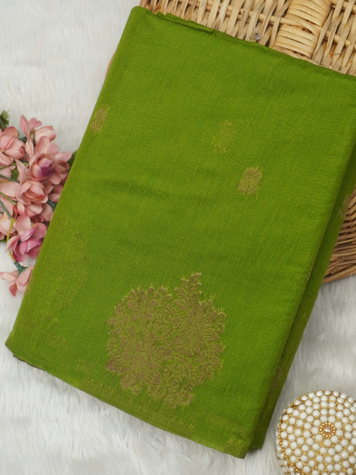 Jute Silk Cotton Saree | TTDS3745