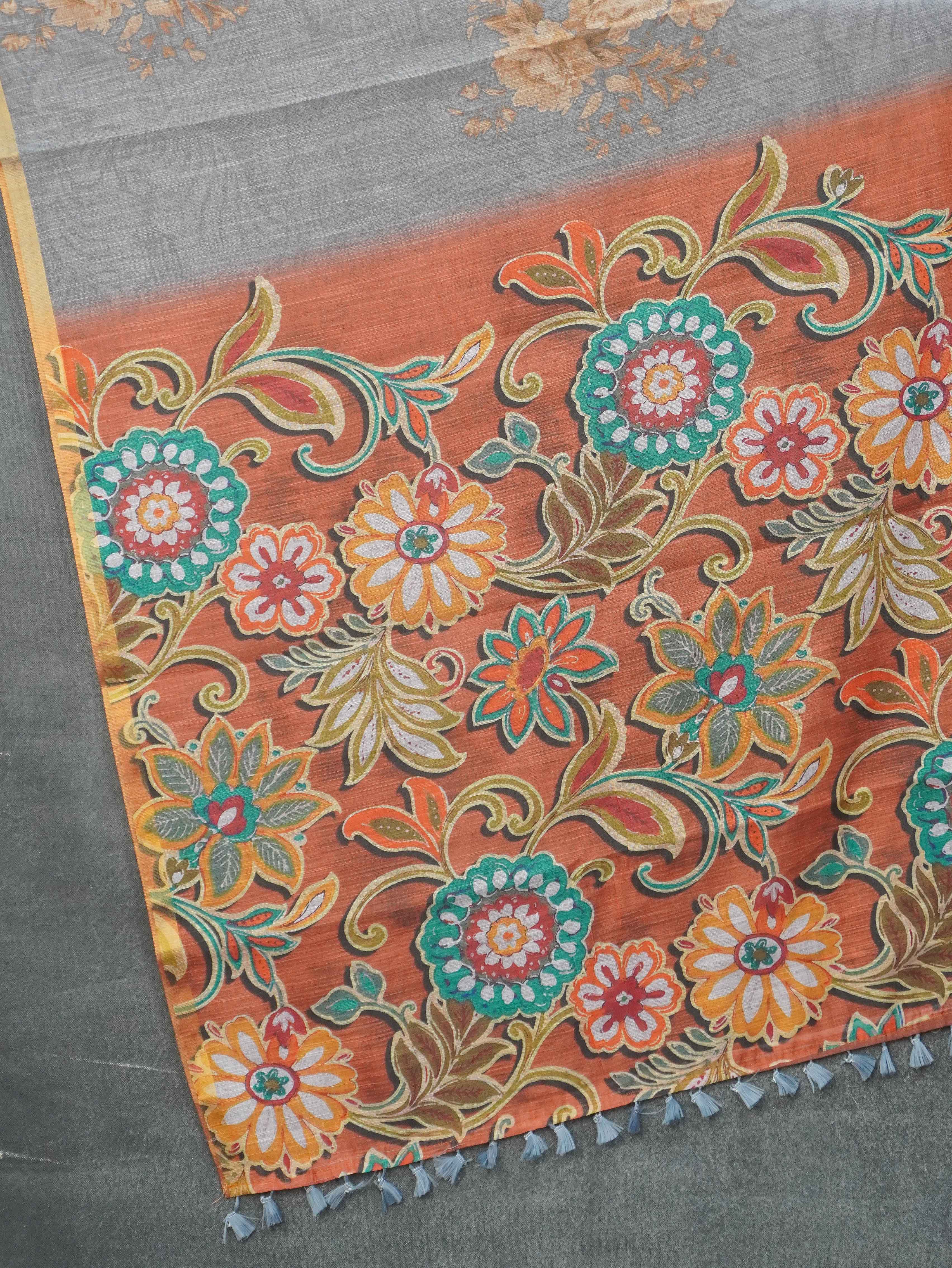 Linen Cotton Saree | TTDS3347