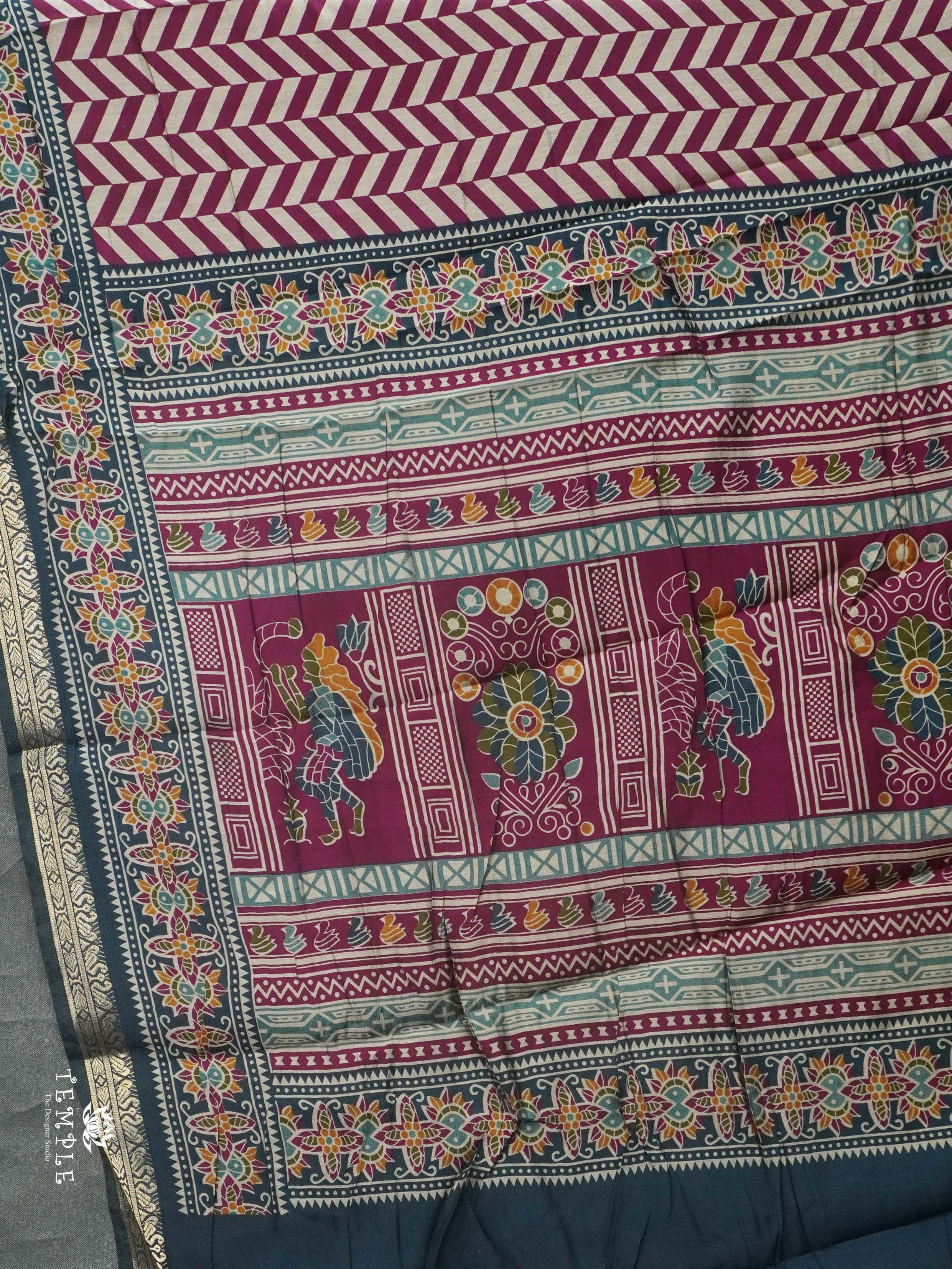 Leheriya Pattern Mangalagiri Cotton Saree | TTDS2423