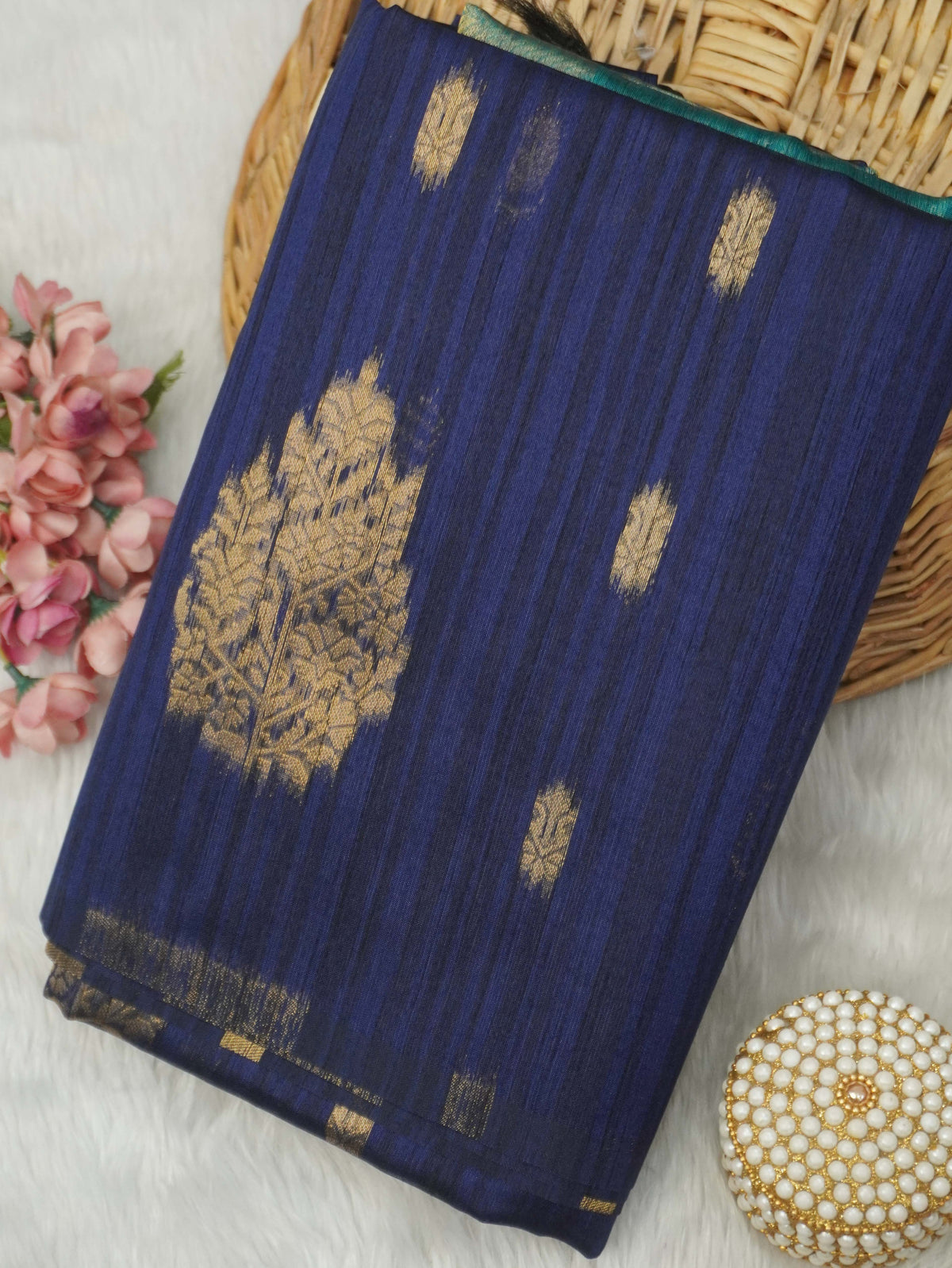 Jute Silk Cotton Saree | TTDS3746