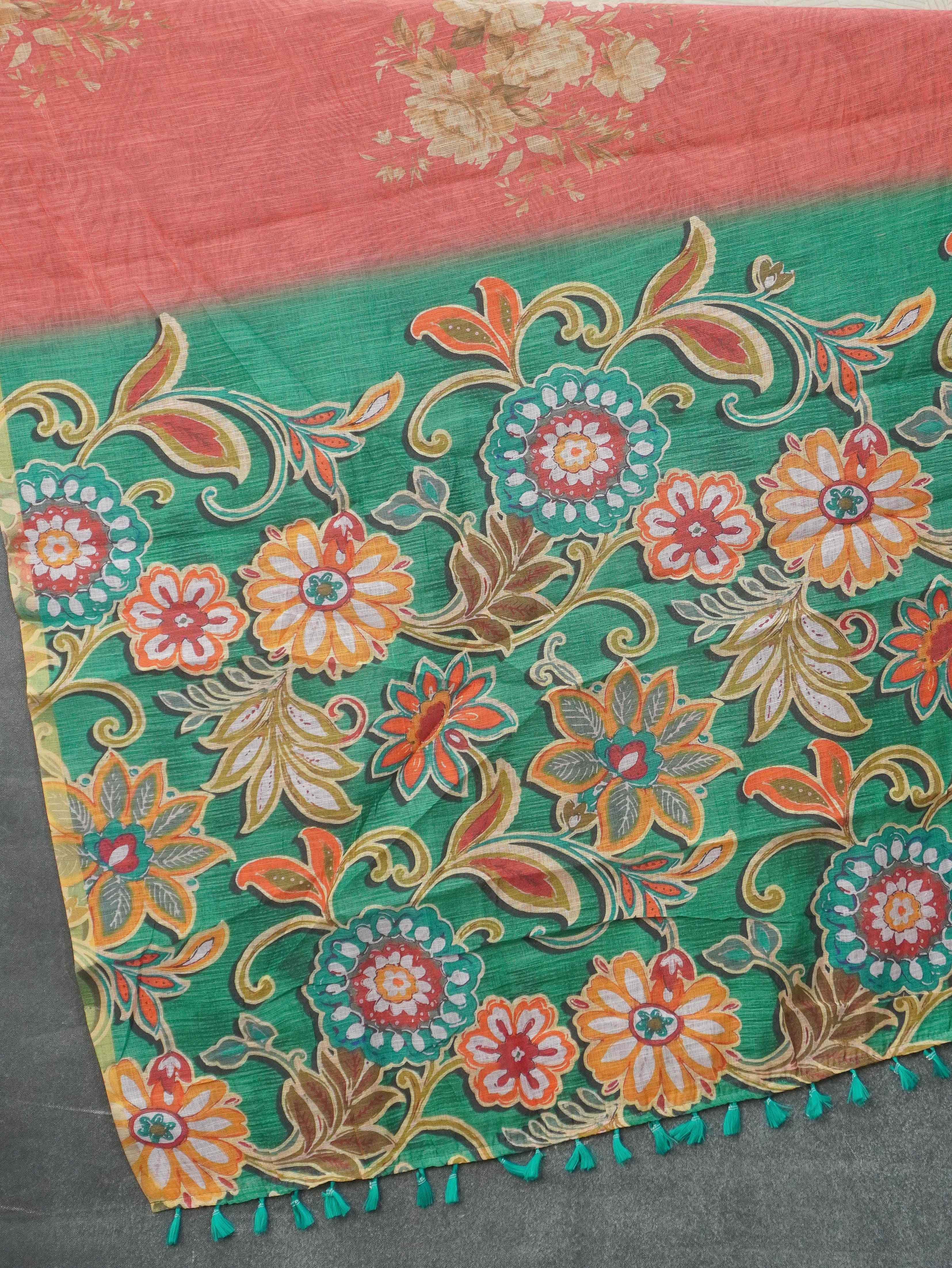 Linen Cotton Saree | TTDS3347
