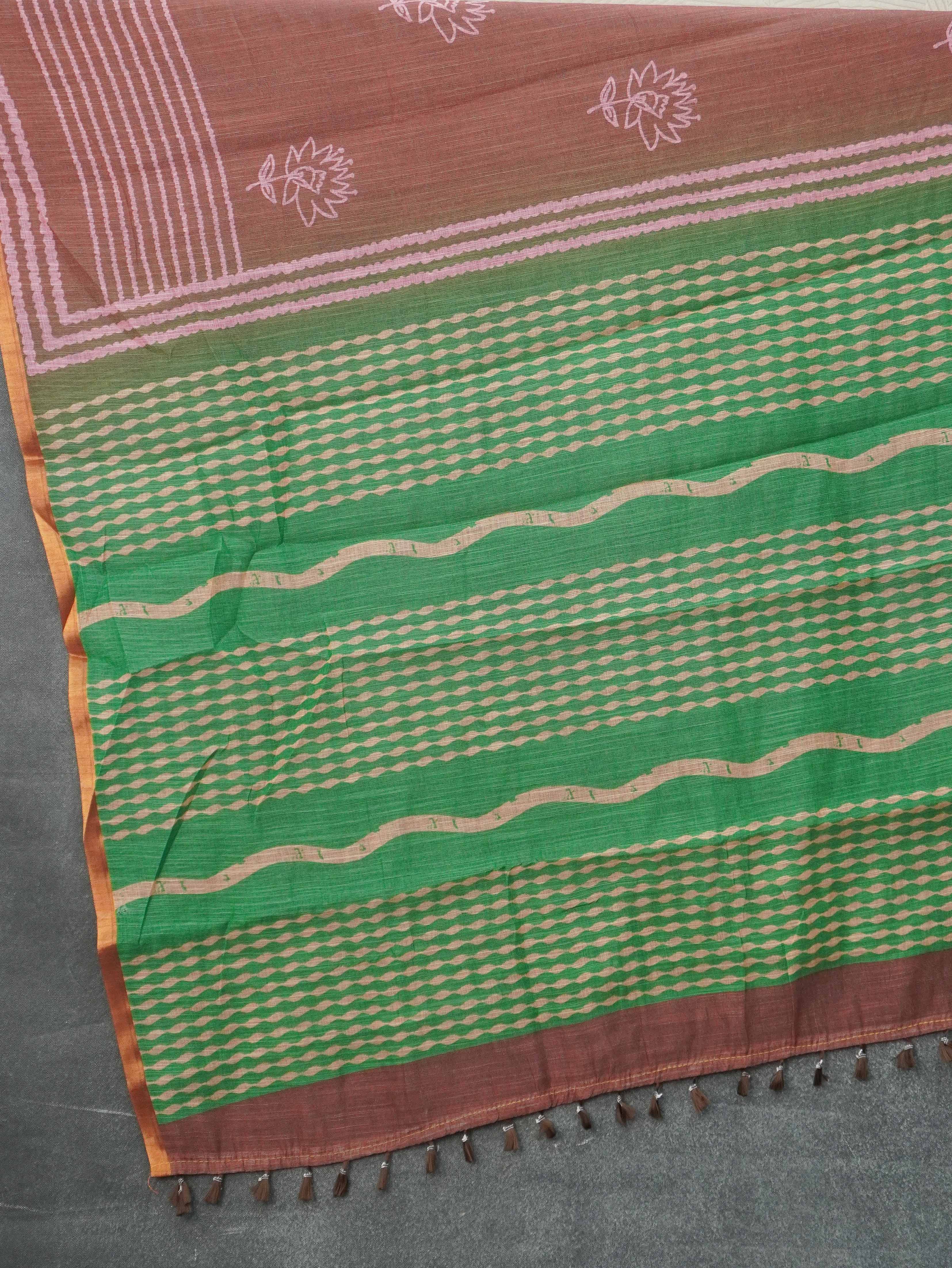 Linen Cotton Saree | TTDS3346