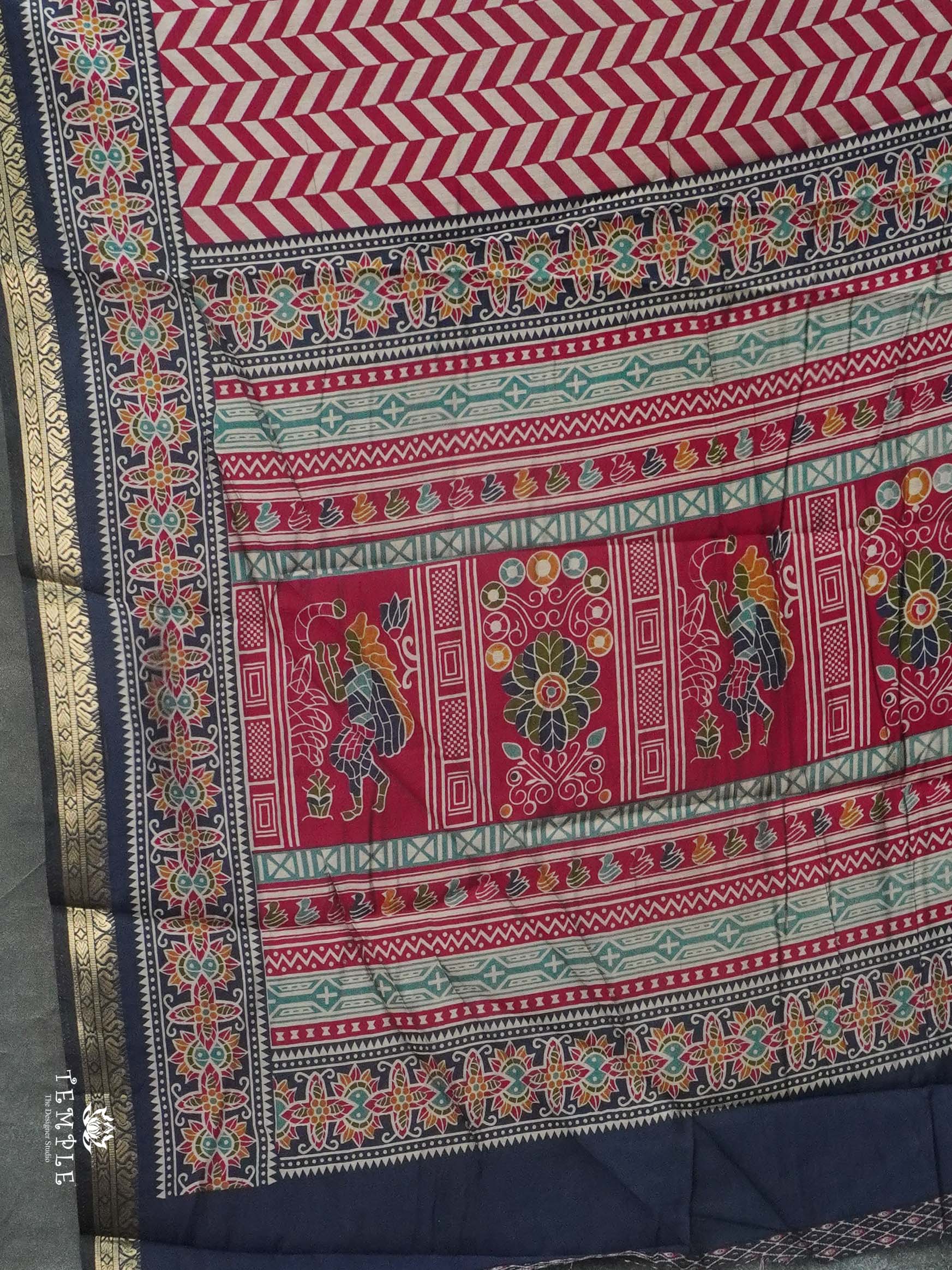 Leheriya Pattern Mangalagiri Cotton Saree | TTDS2423