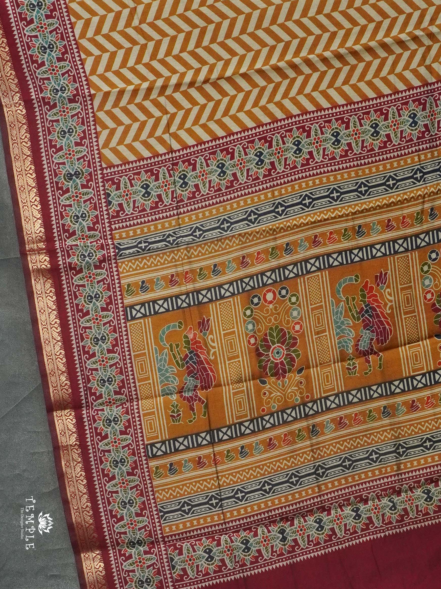 Leheriya Pattern Mangalagiri Cotton Saree | TTDS2423