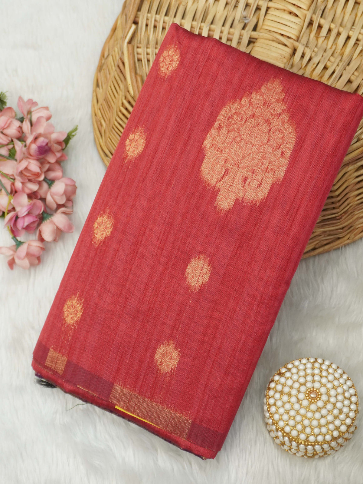 Jute Silk Cotton Saree | TTDS3747
