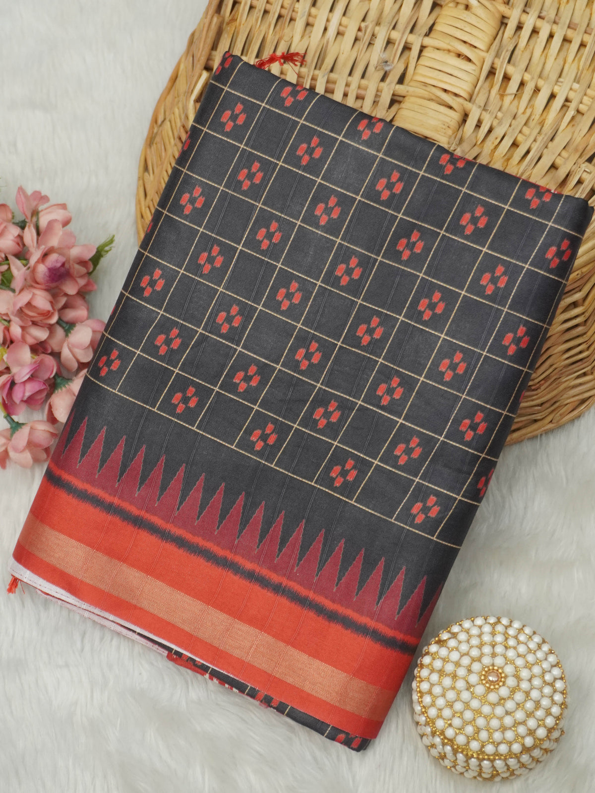 Printed Tussar Saree | TTDS3748