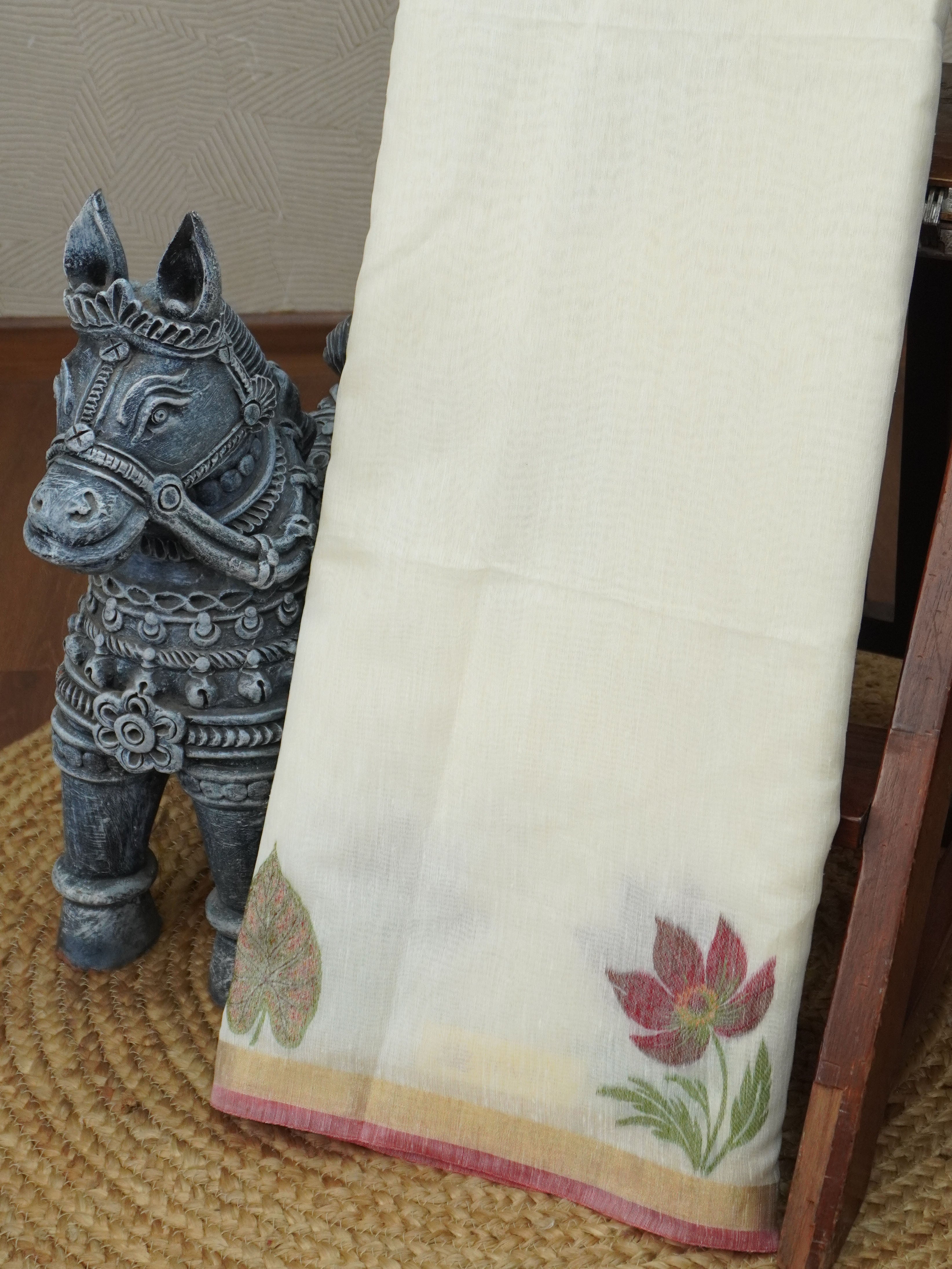 Linen Cotton Saree | TTDS3348
