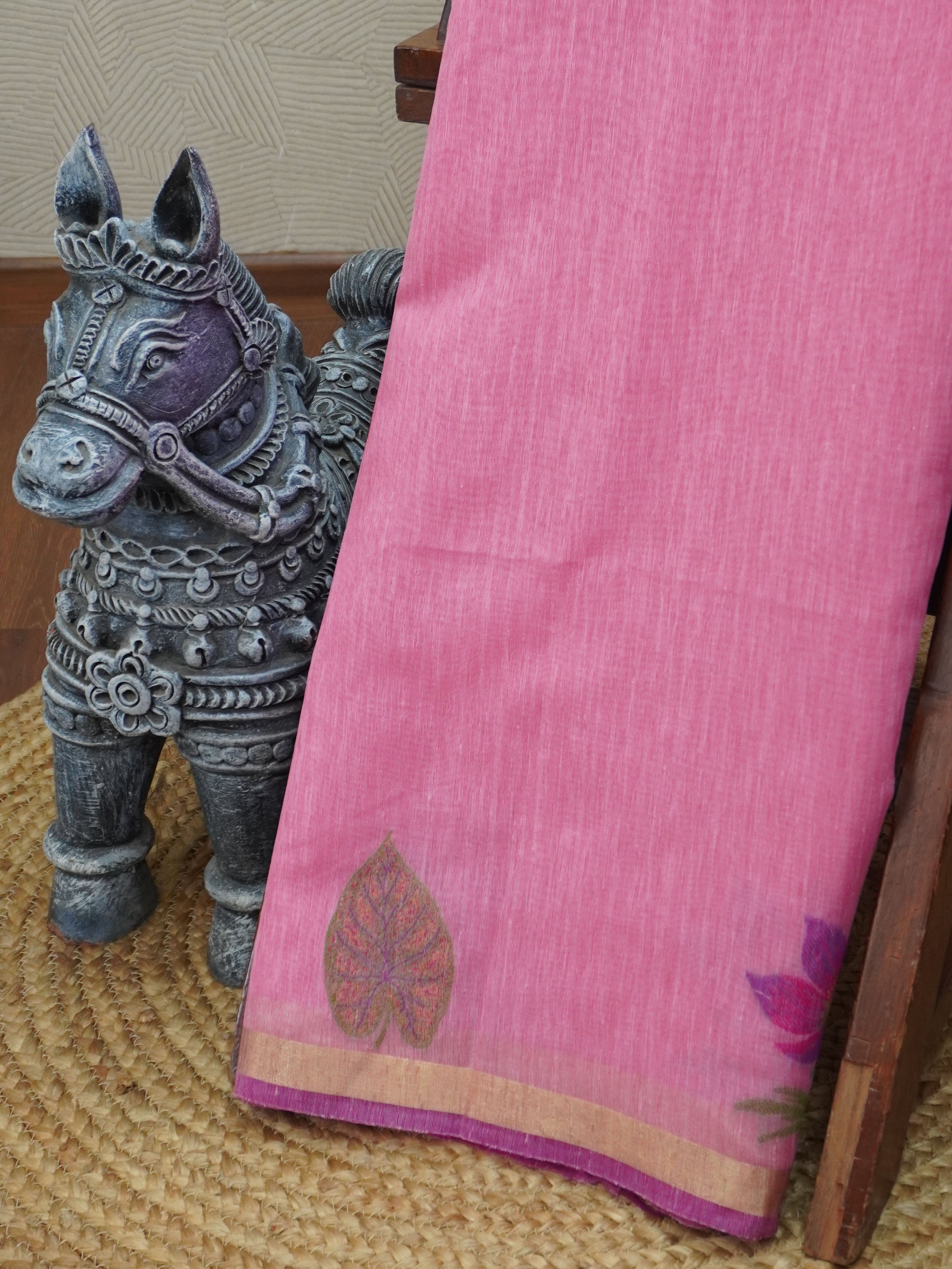 Linen Cotton Saree | TTDS3348