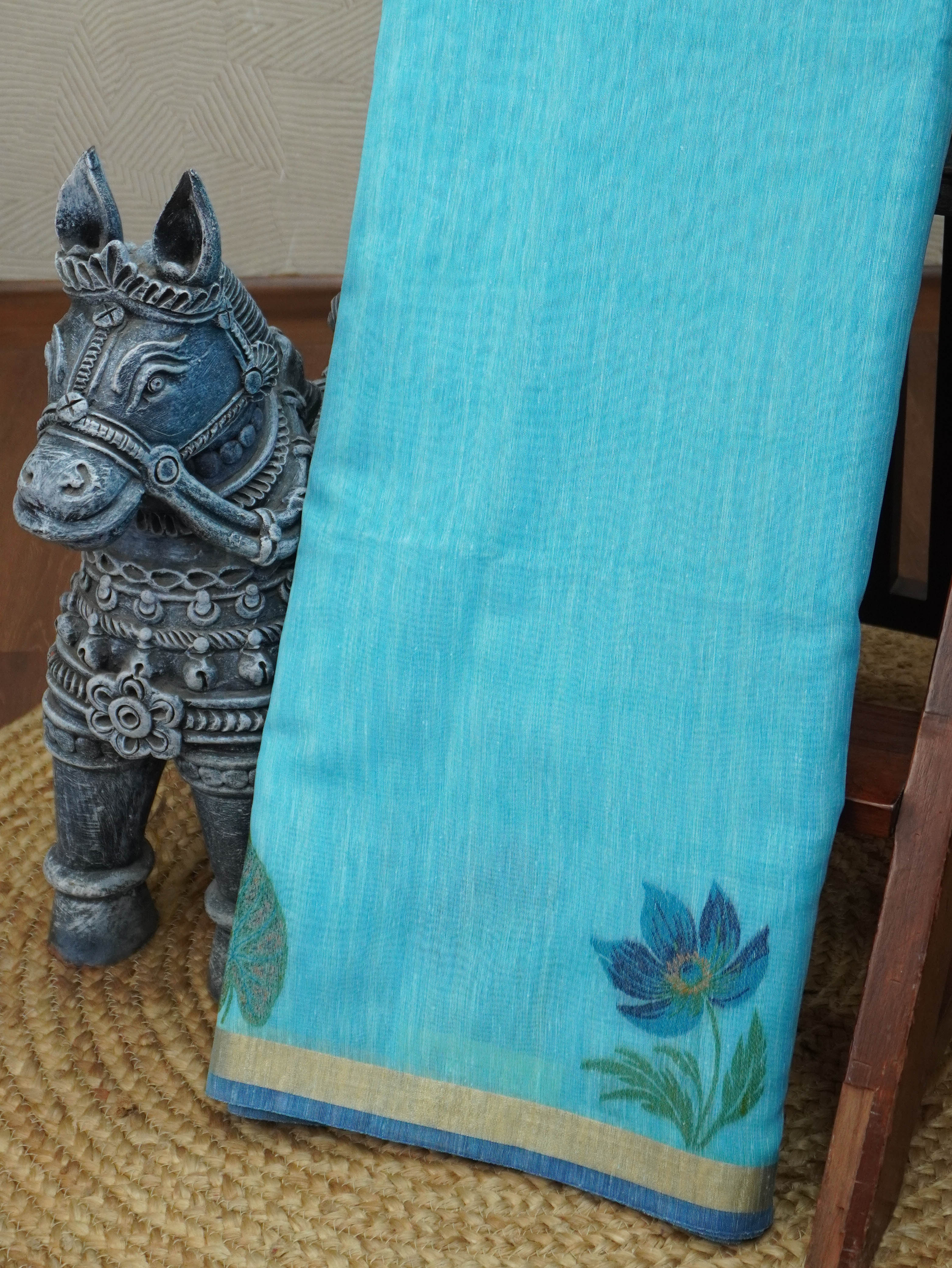 Linen Cotton Saree | TTDS3348