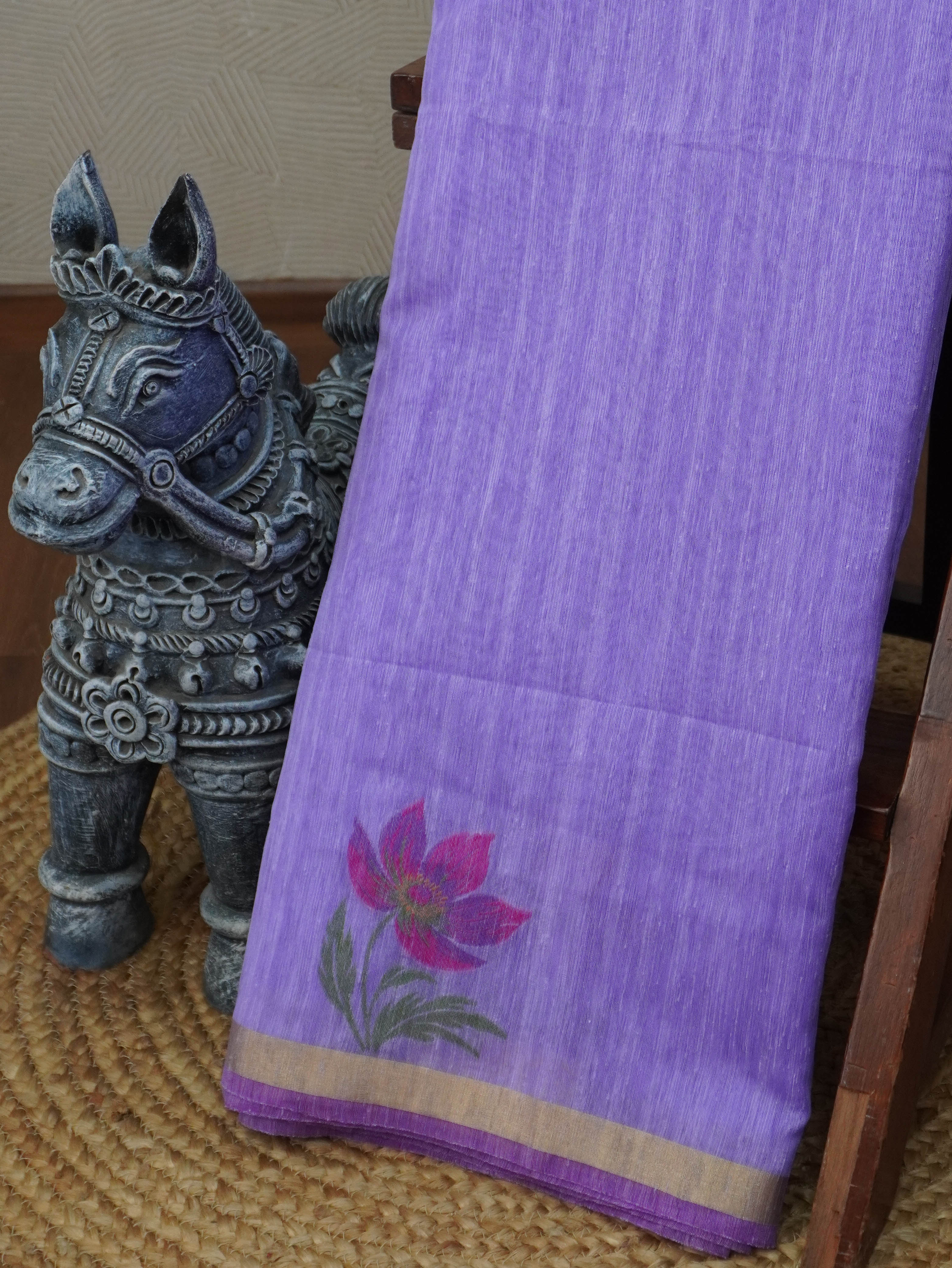 Linen Cotton Saree | TTDS3348