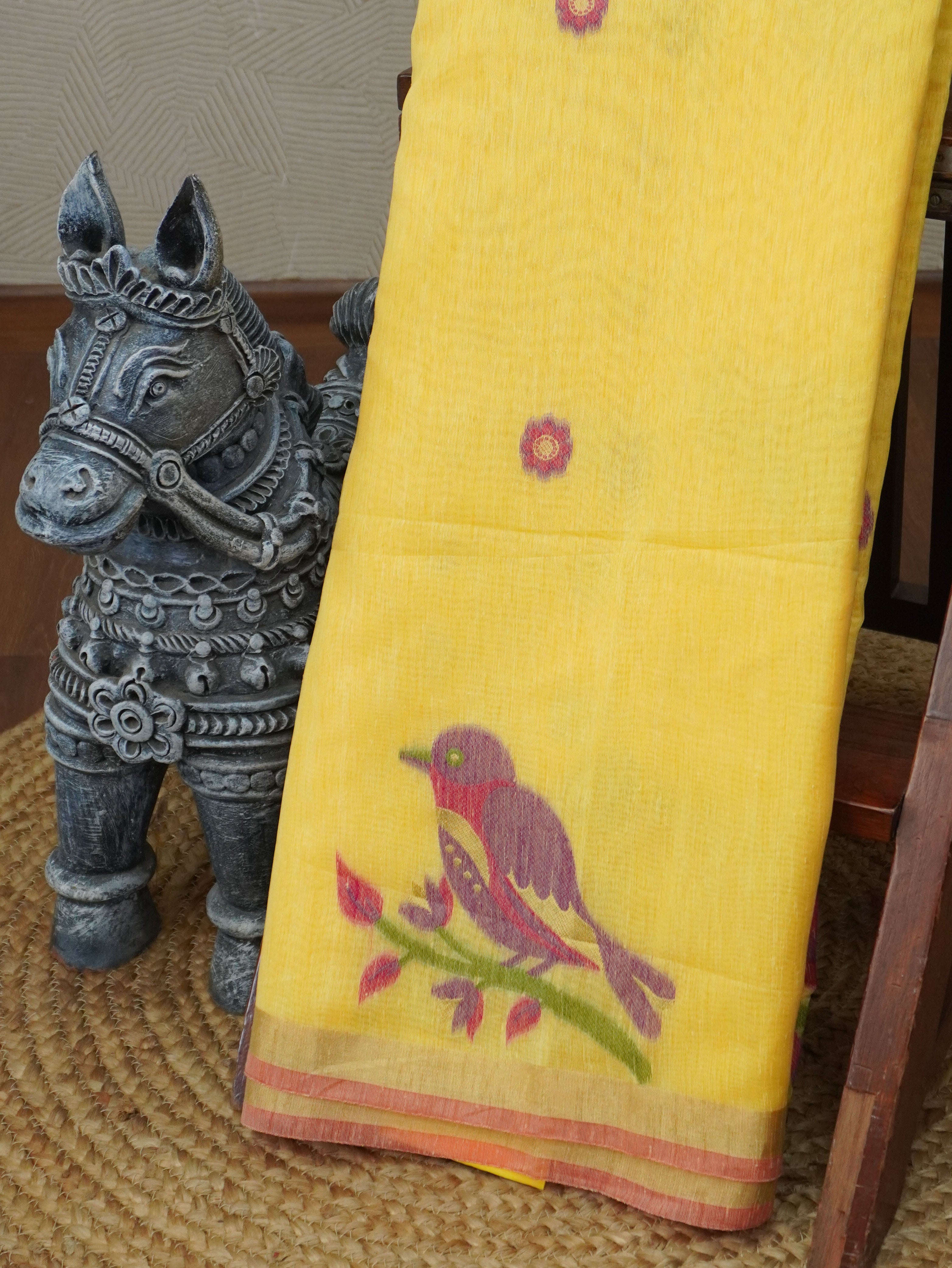 Linen Cotton Saree | TTDS3349