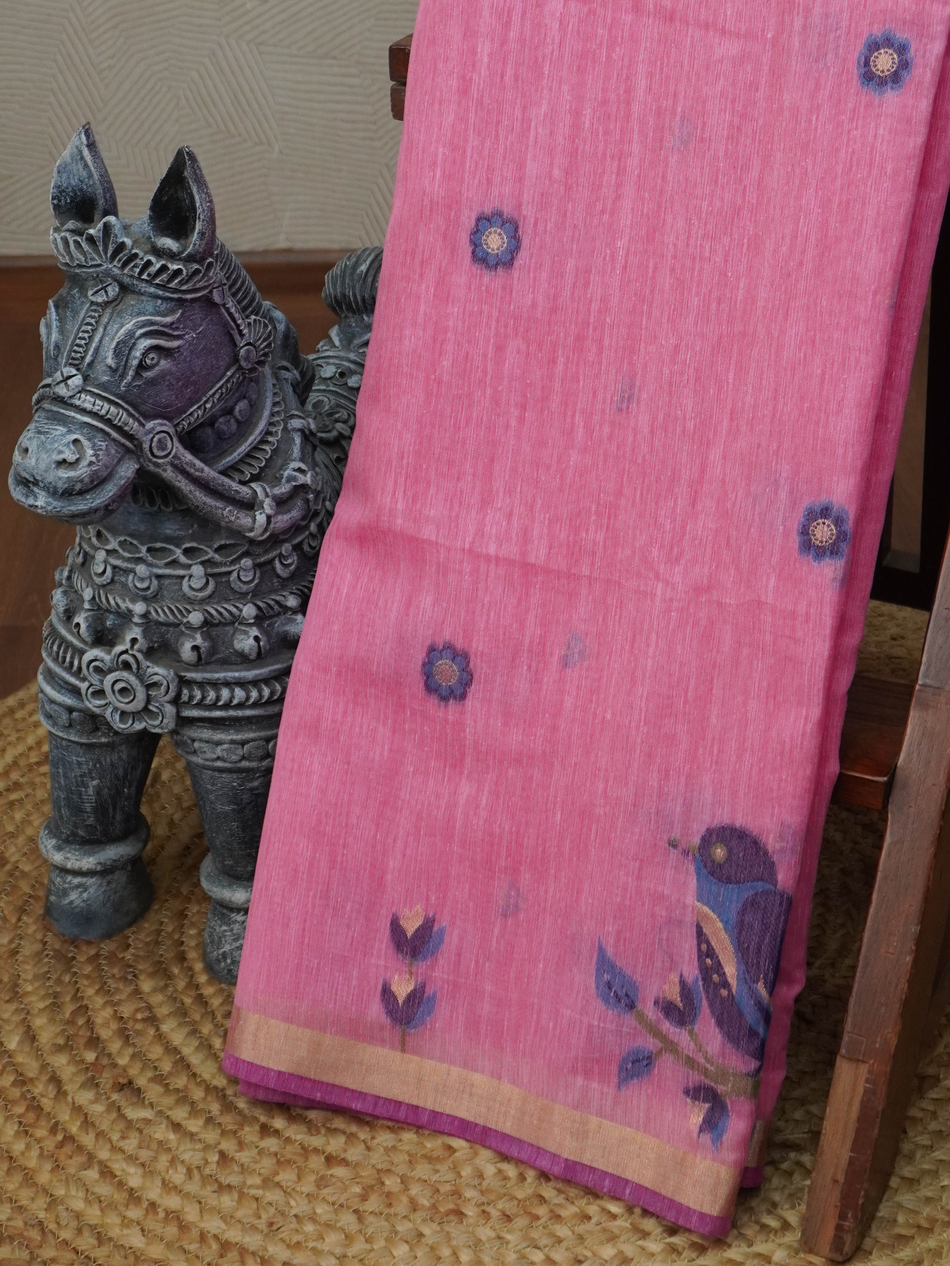 Linen Cotton Saree | TTDS3349